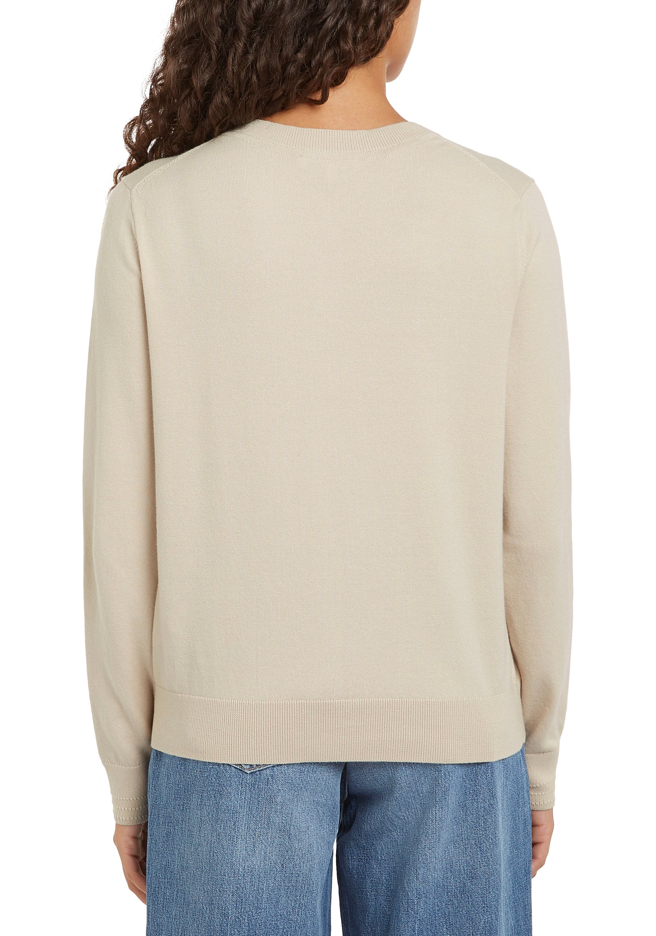 Tommy Hilfiger Cardigan »CO JERSEY STITCH CARDIGAN«, mit Logostickerei