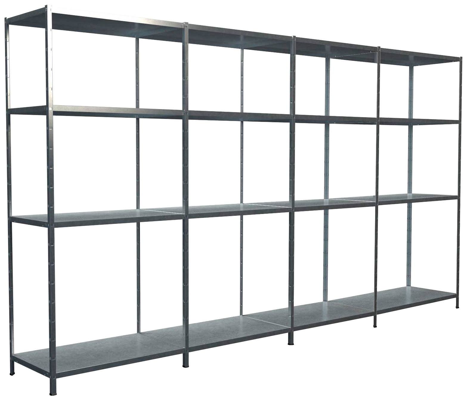 SCHULTE Regalwelt Steckregal »Stecksystem Grund- und 3x Anbauregale«, Metall verzinkt, 1800x4000x350 mm, 16 Böden
