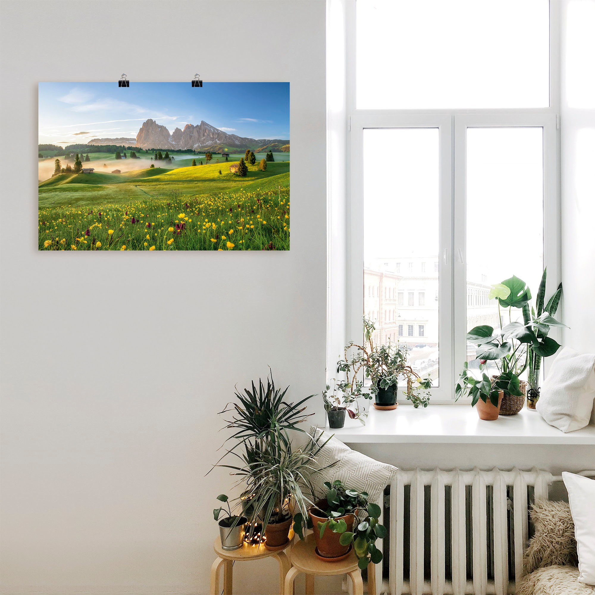 Artland Wandbild »Frühling auf der Seiser Alm«, Berge & Alpenbilder, (1 St.), als Alubild, Leinwandbild, Wandaufkleber oder Poster in versch. Größen