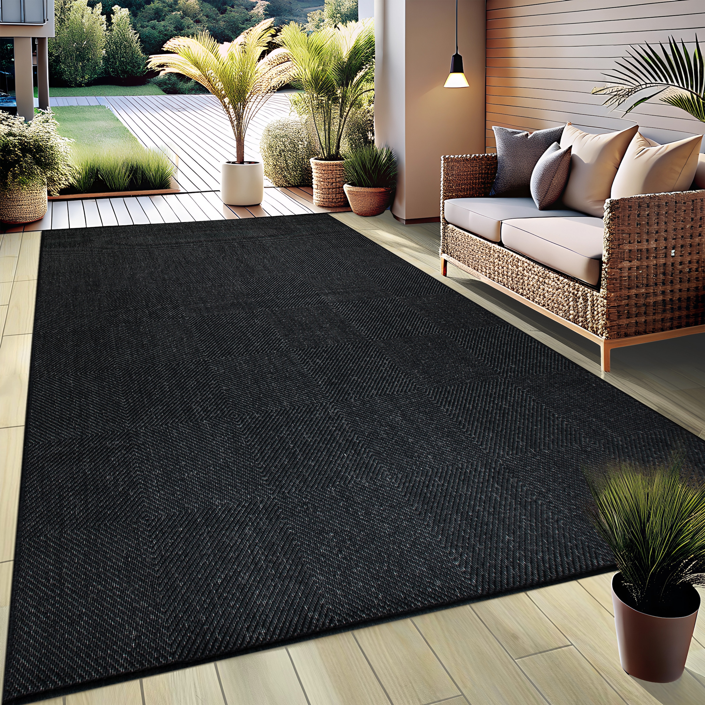 OTTO home Teppich »Anna, auch als Läufer erhältlich« rechteckig 3 mm Höhe In- und Outdoor geeignet, Sisal-Optik, Wetterfest & UV-beständig