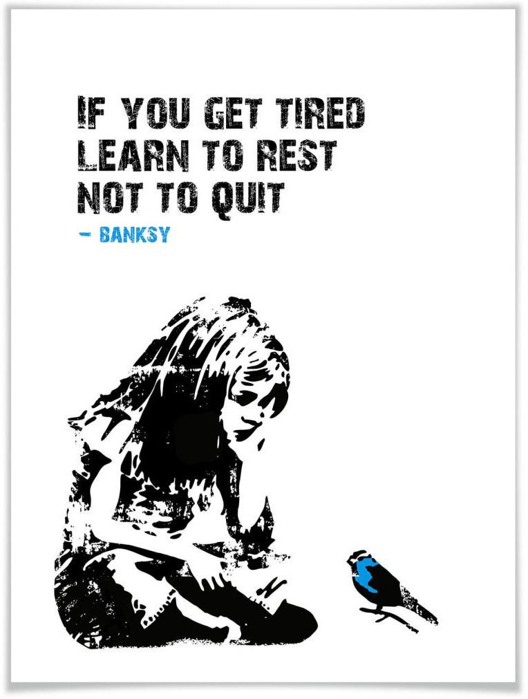 Wall-Art Poster »Graffiti Bilder If you get tired«, Schriftzug, (1 St.), Poster, Wandbild, Bild, Wandposter