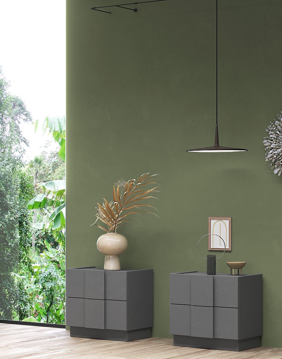 INOSIGN Nachtschrank »Jupiter, Nachtkommode (2-St), Nachttisch, Nachtkonsole, 2 Schubladen« Spar-Set, 2 Stk. tlg.