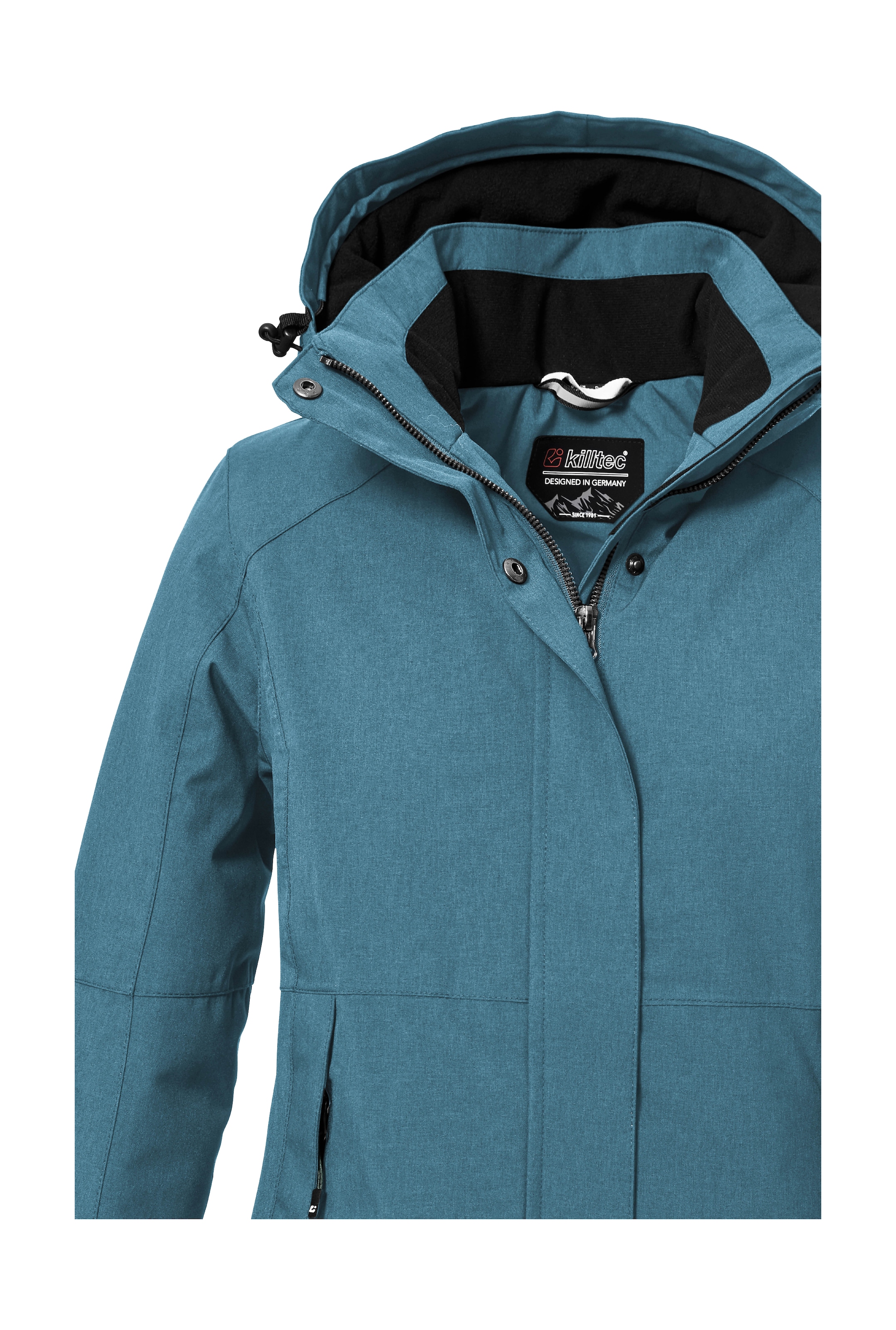 Killtec Outdoorjacke »KOW 37 WMN JCKT«, Wasserdichte Damenjacke mit abnehmbarer Kapuze und verstellbaren Bündchen