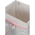 Home affaire Wäschekorb »Home«, (Set, 5 St.), weiß/pink