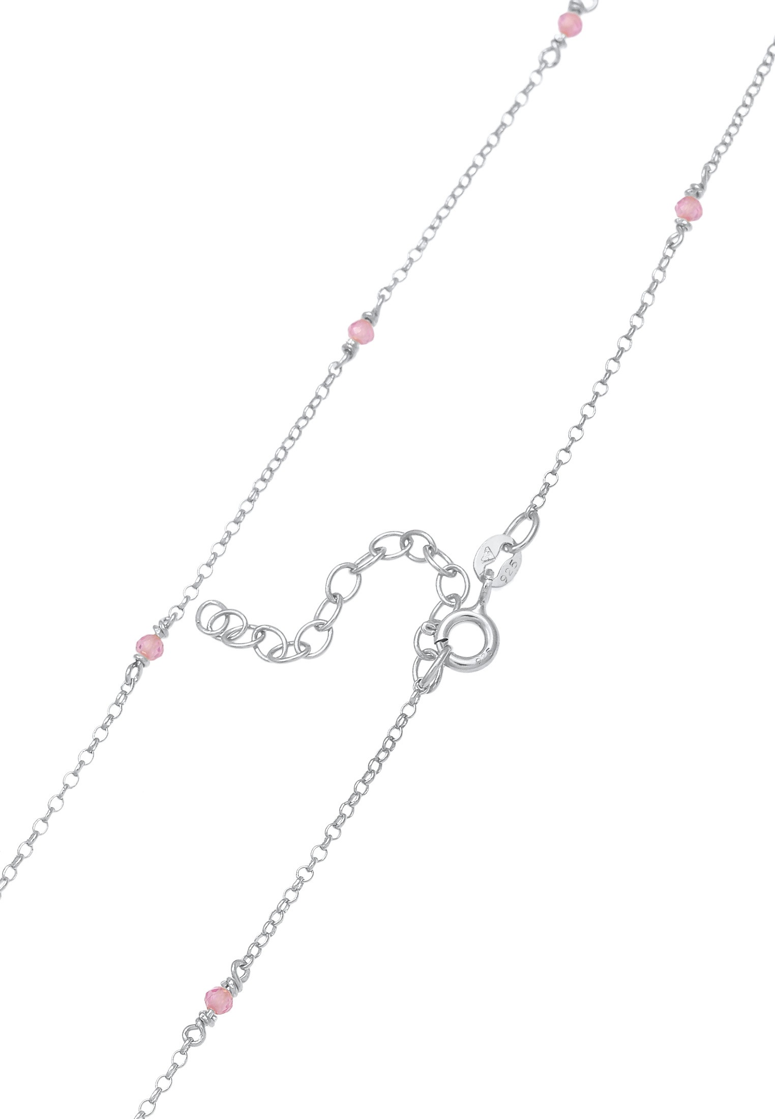 Elli Choker »Halskette Choker Rosa Quarz Kugeln Perlen 925 Silber«