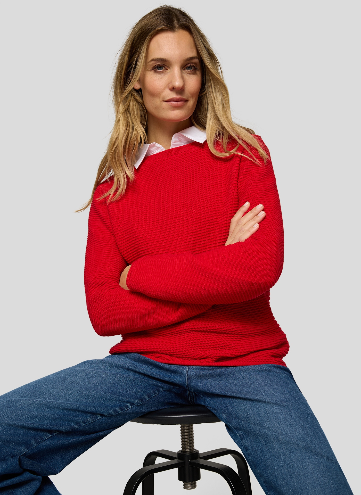 Rabe Strickpullover in Streifen-Ripp-Optik