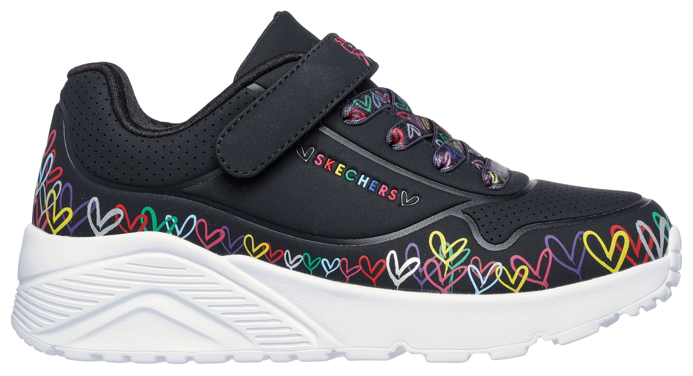 Skechers Sneaker »UNO LITE«  Klettschuh mit bunten Herzen, Größenschablone zum Download