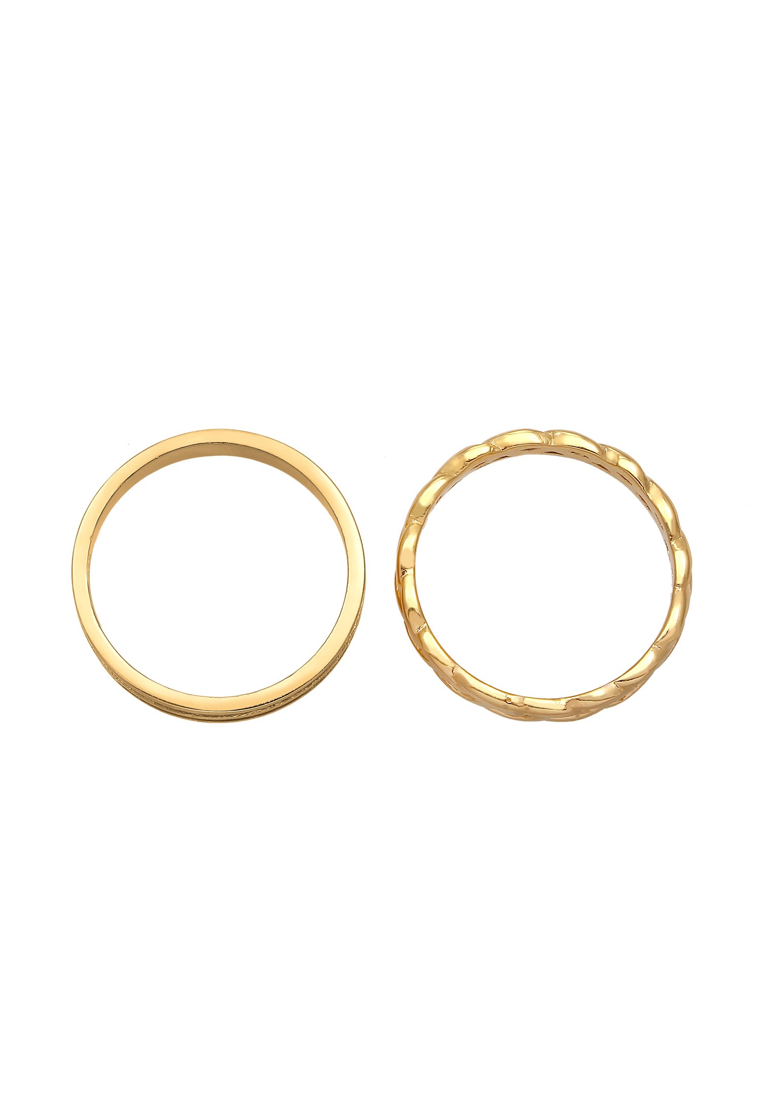 Elli Ring-Set »Ring Bandring Basic Zopf Knoten (2 tlg) 925 Silber«