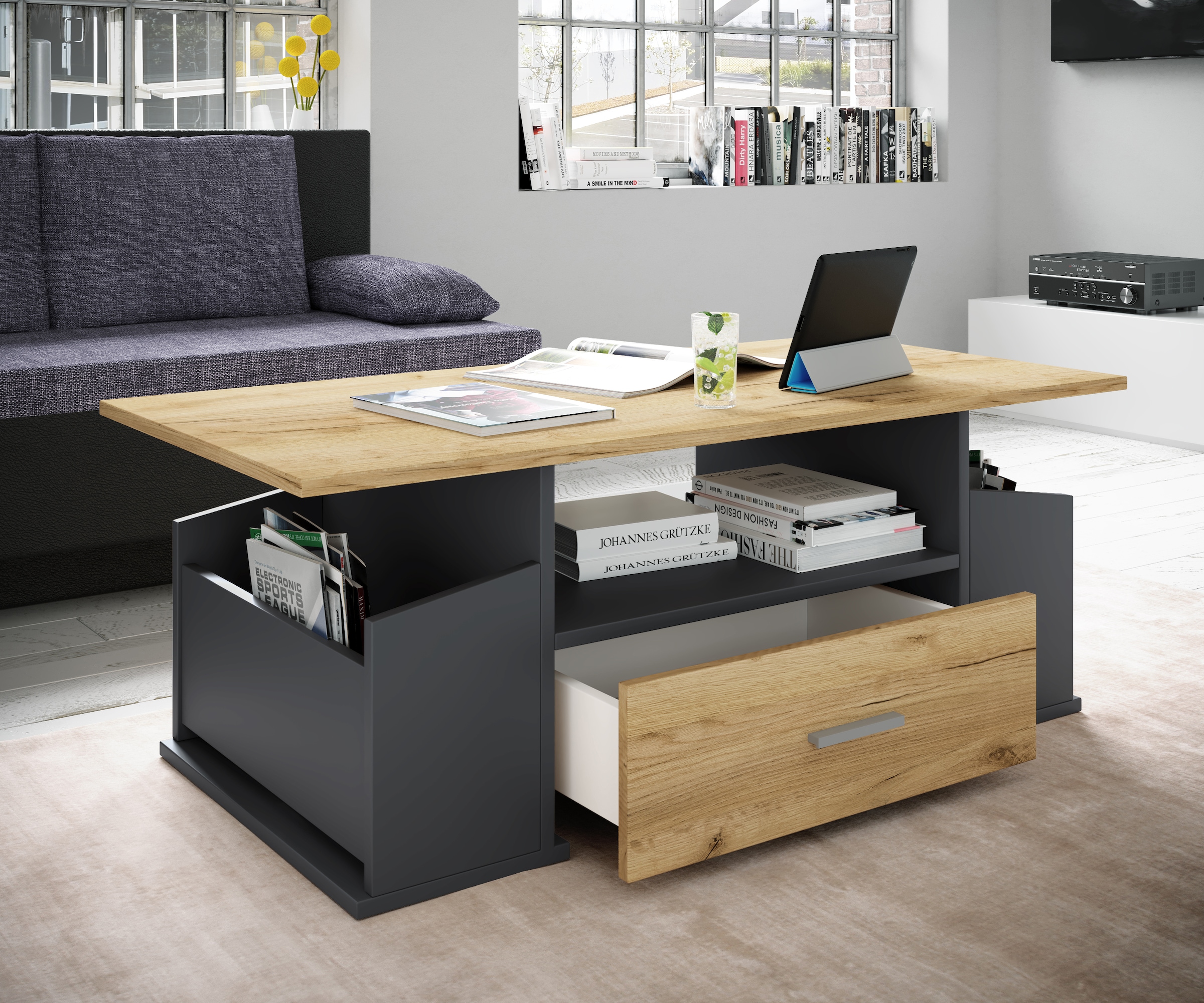 VCM Couchtisch »Holz Sofatisch Couchtisch Schublade Junata« 1 Stk. tlg.