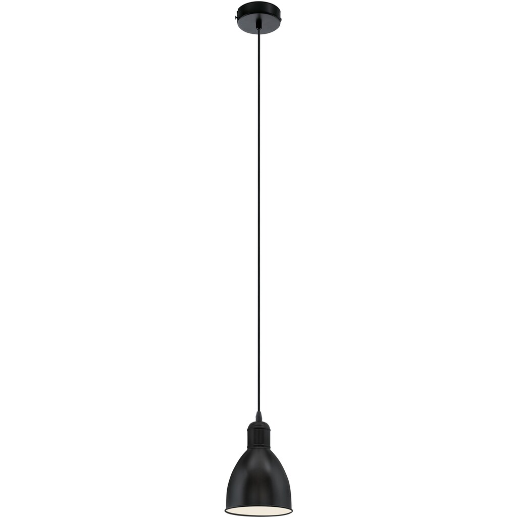 EGLO Pendelleuchte »PRIDDY«, 1 flammig-flammig, schwarz, weiß / Ø15,5 x H110 cm / exkl. 1 x E27 (max. 40W)