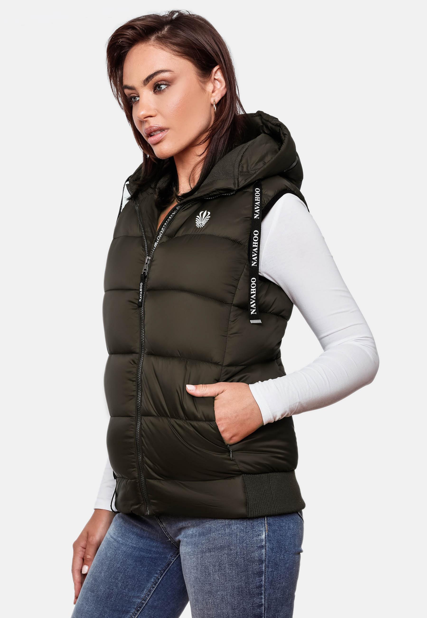 Navahoo Steppweste »Steppweste Kassidy«, (1 tlg.), stylische ärmellose Damen Weste mit Kapuze