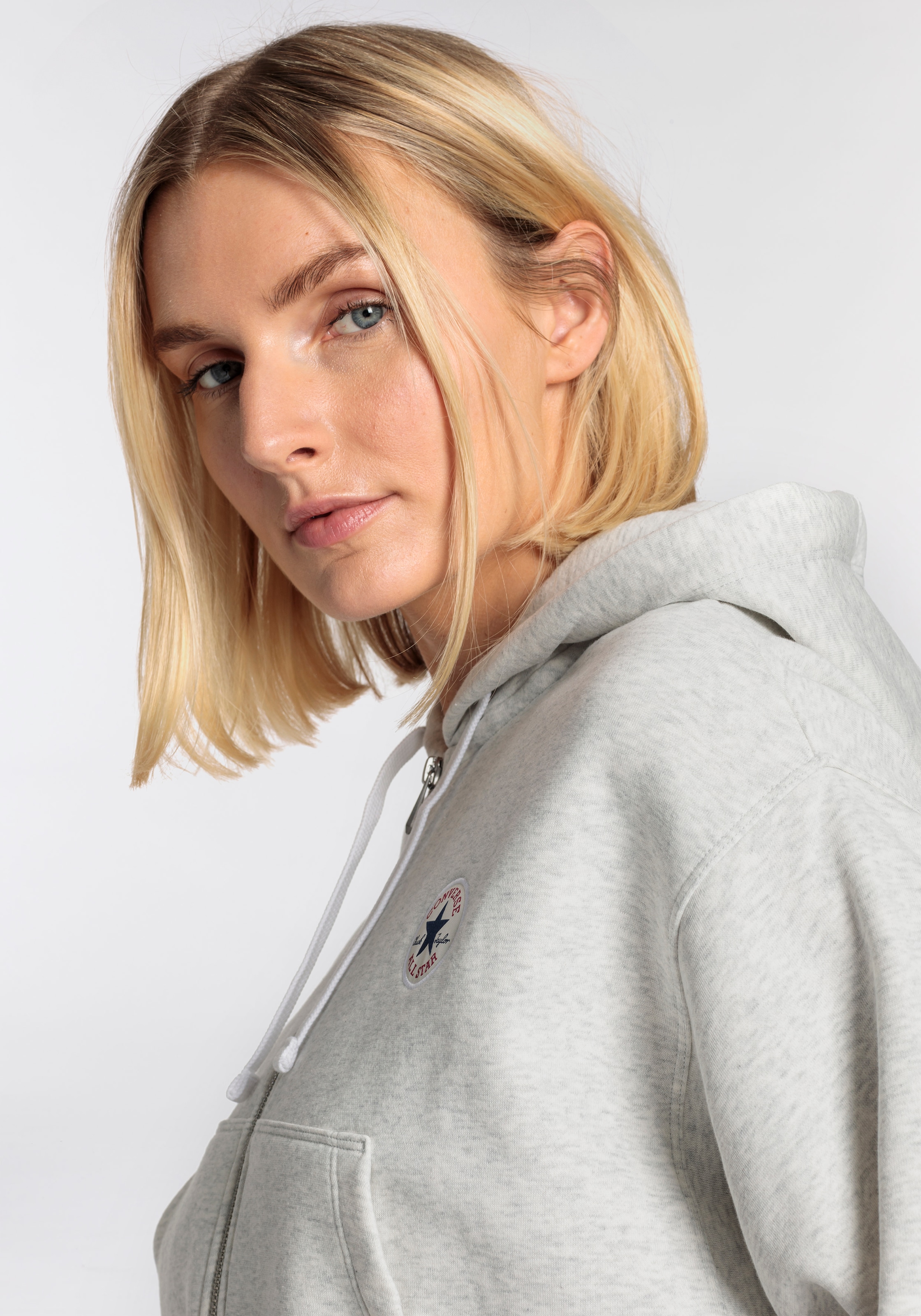 Converse Sweatjacke »WOMEN'S CONVERSE RETRO FULL-ZIP HOODIE«, cropped