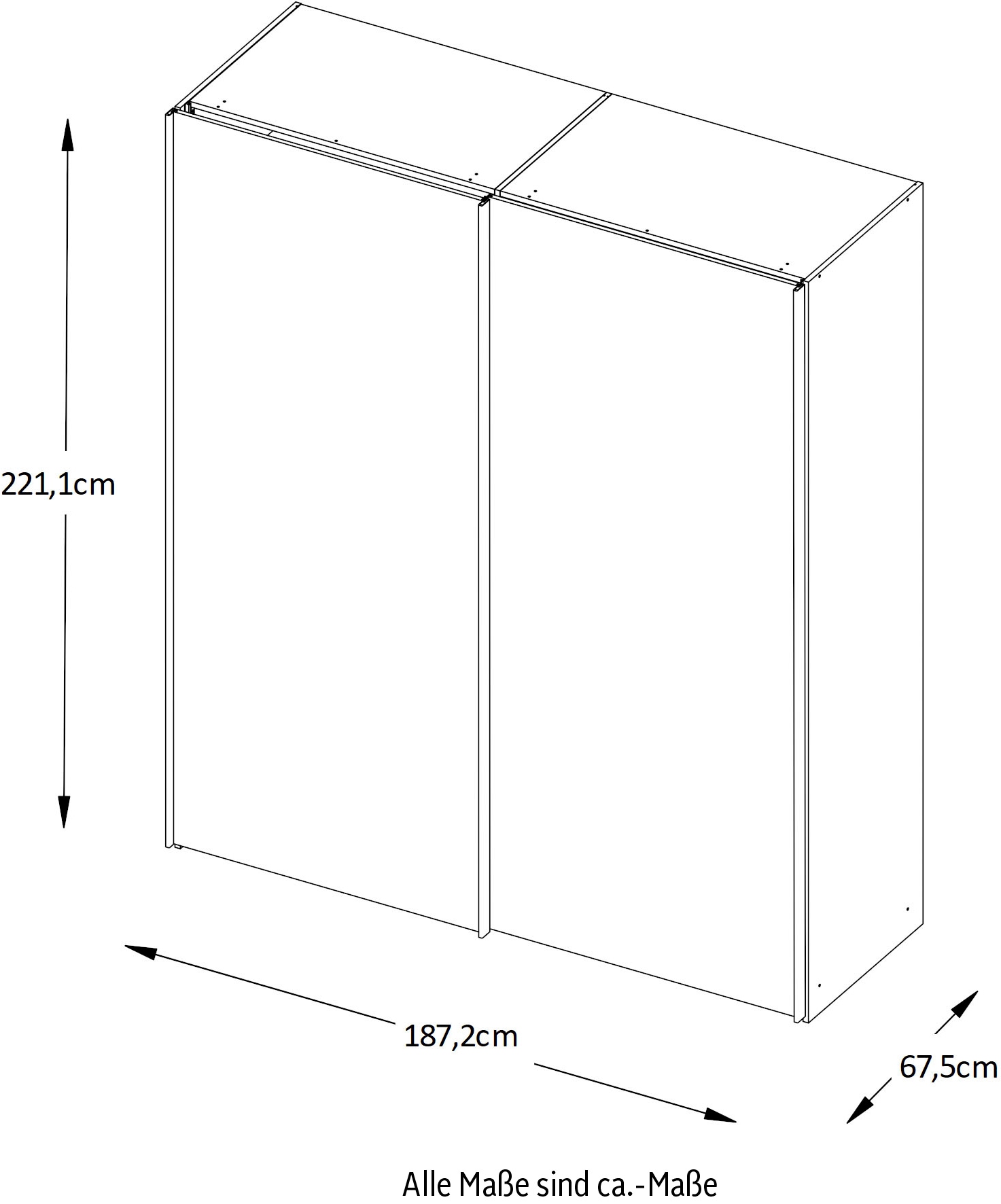 STAUD Schwebetürenschrank »Sinfonie Plus, edles Design in hochwertiger Qualität, Made in Germany« Mit Spiegeltüre und vier verschiedenen Ausstattungsvarianten