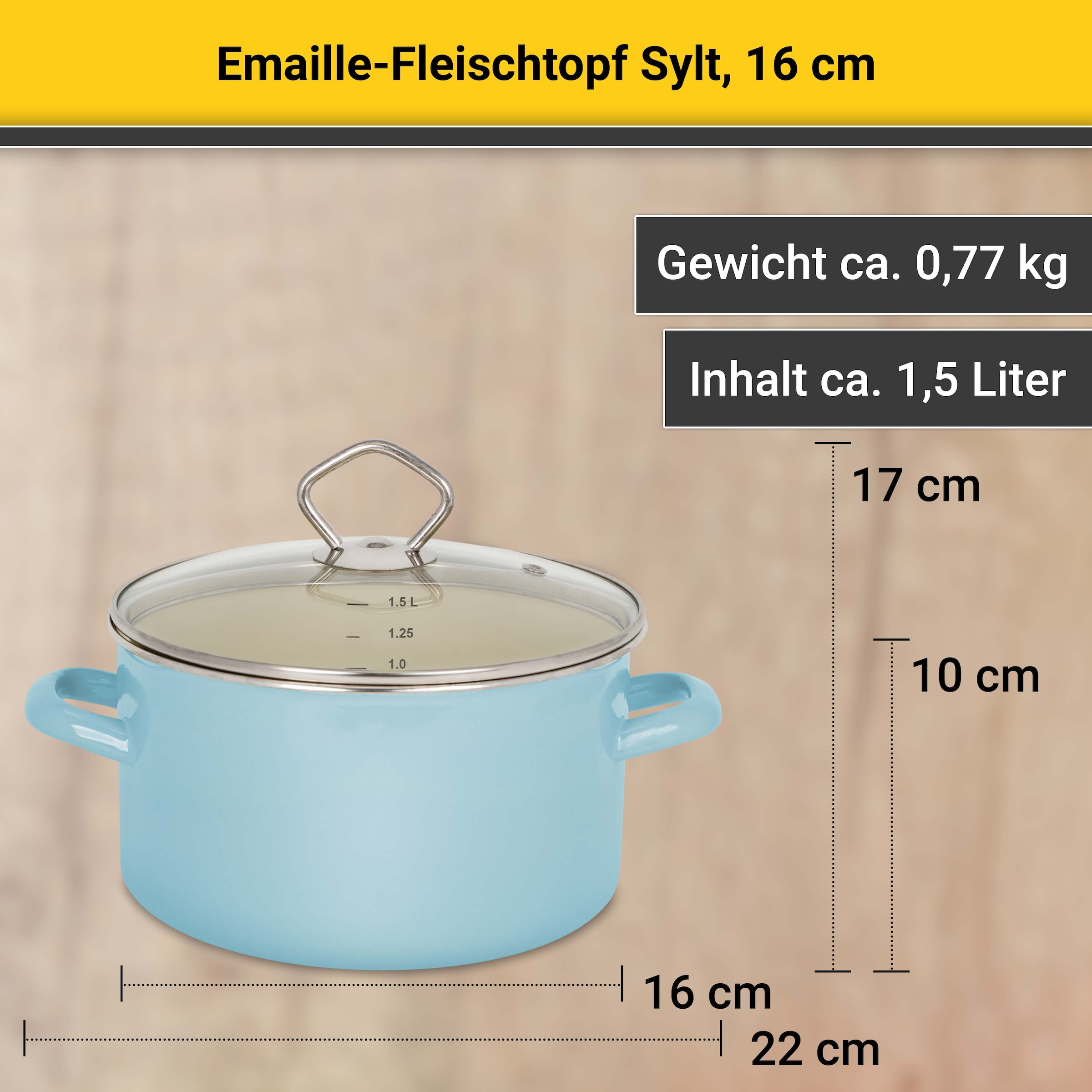 Krüger Fleischtopf »Sylt« 1 Stk. tlg. Emaille