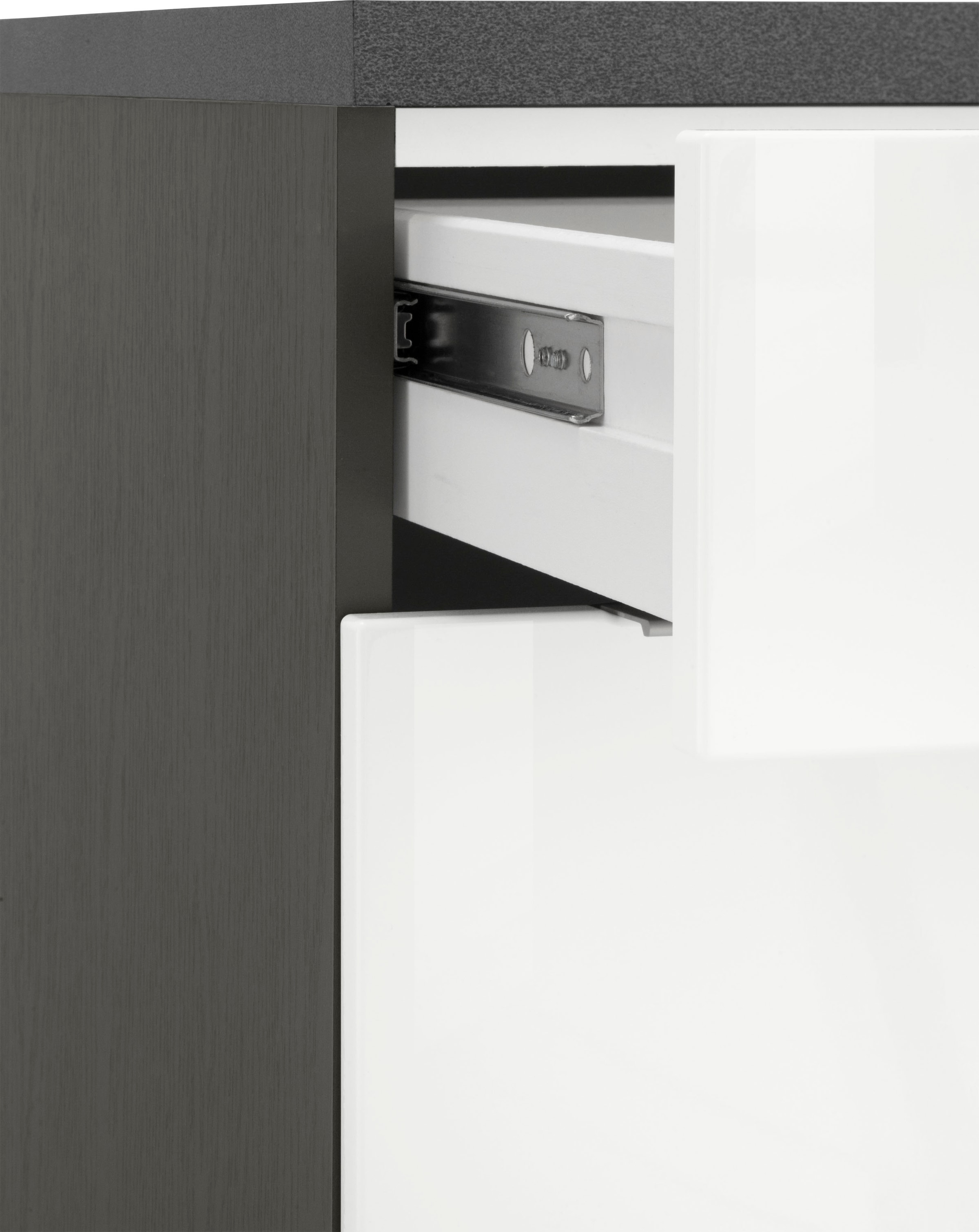 KOCHSTATION Küchenzeile »KS-Brindisi Breite 340 cm« wahlweise mit E-Geräten und Induktion, mit MDF-Fronten und Regal