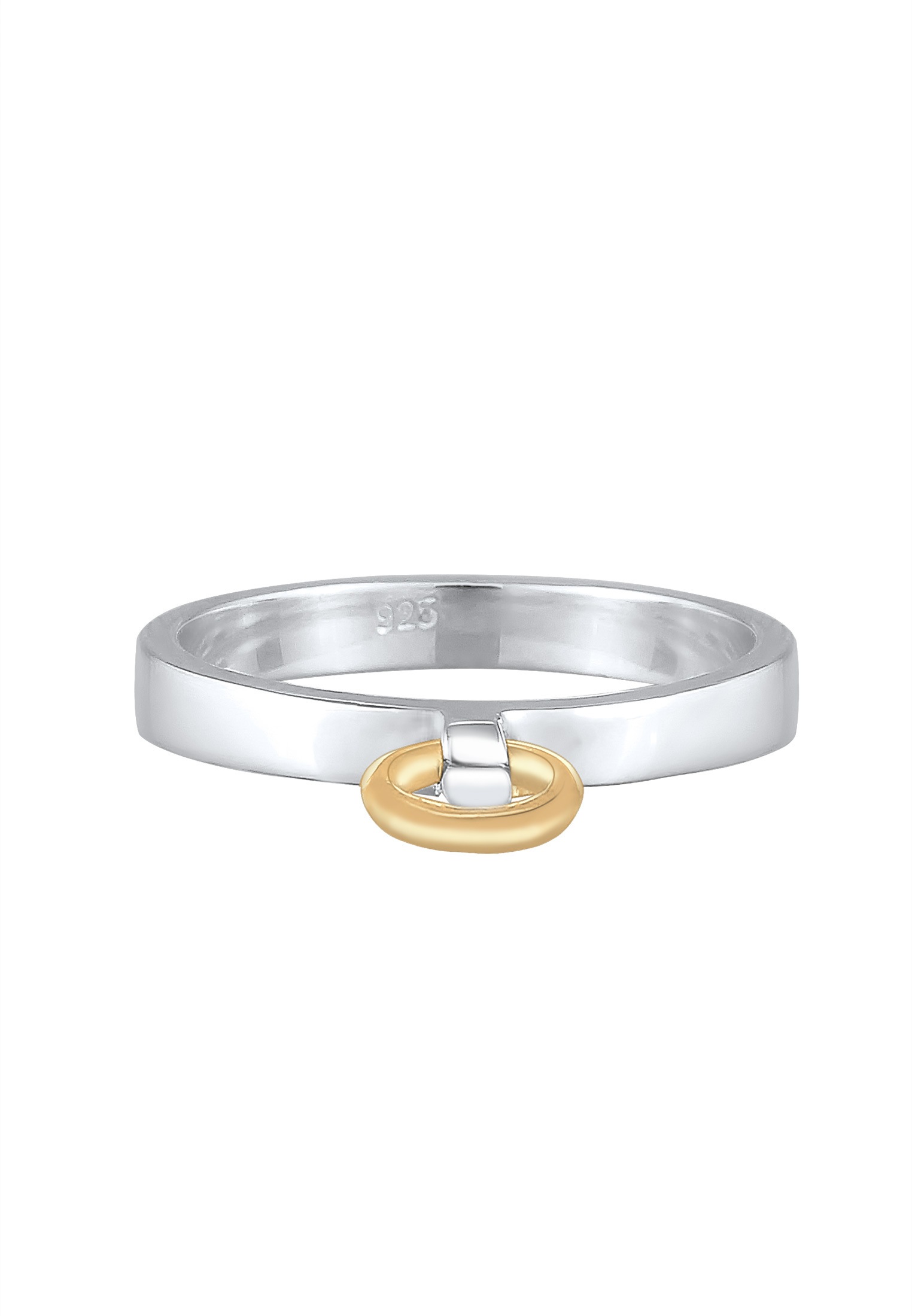 Elli Silberring »Ring Bandring Kreis Bicolor 925 Sterling Silber«