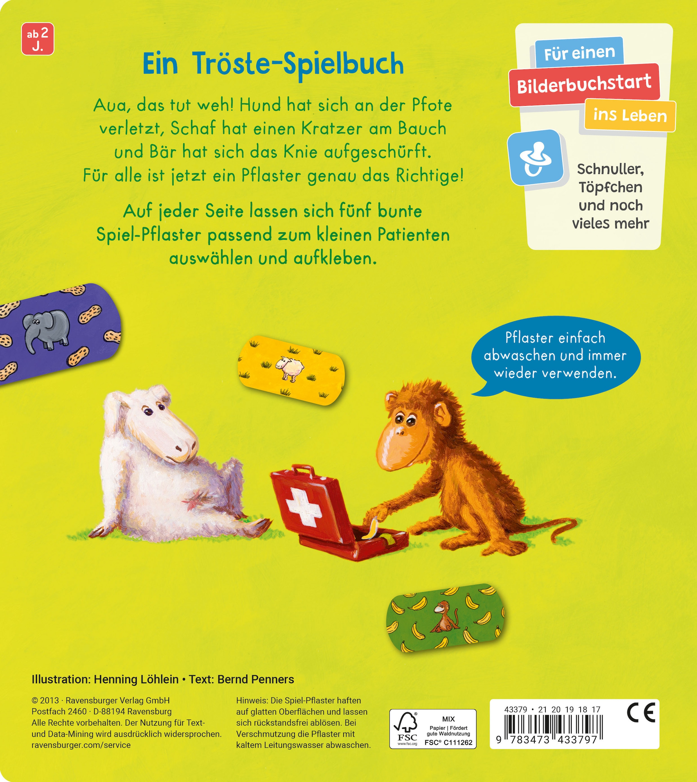 Ravensburger Kinderbuch »Pappbilderbuch, Pusten, trösten, Pflaster drauf!«