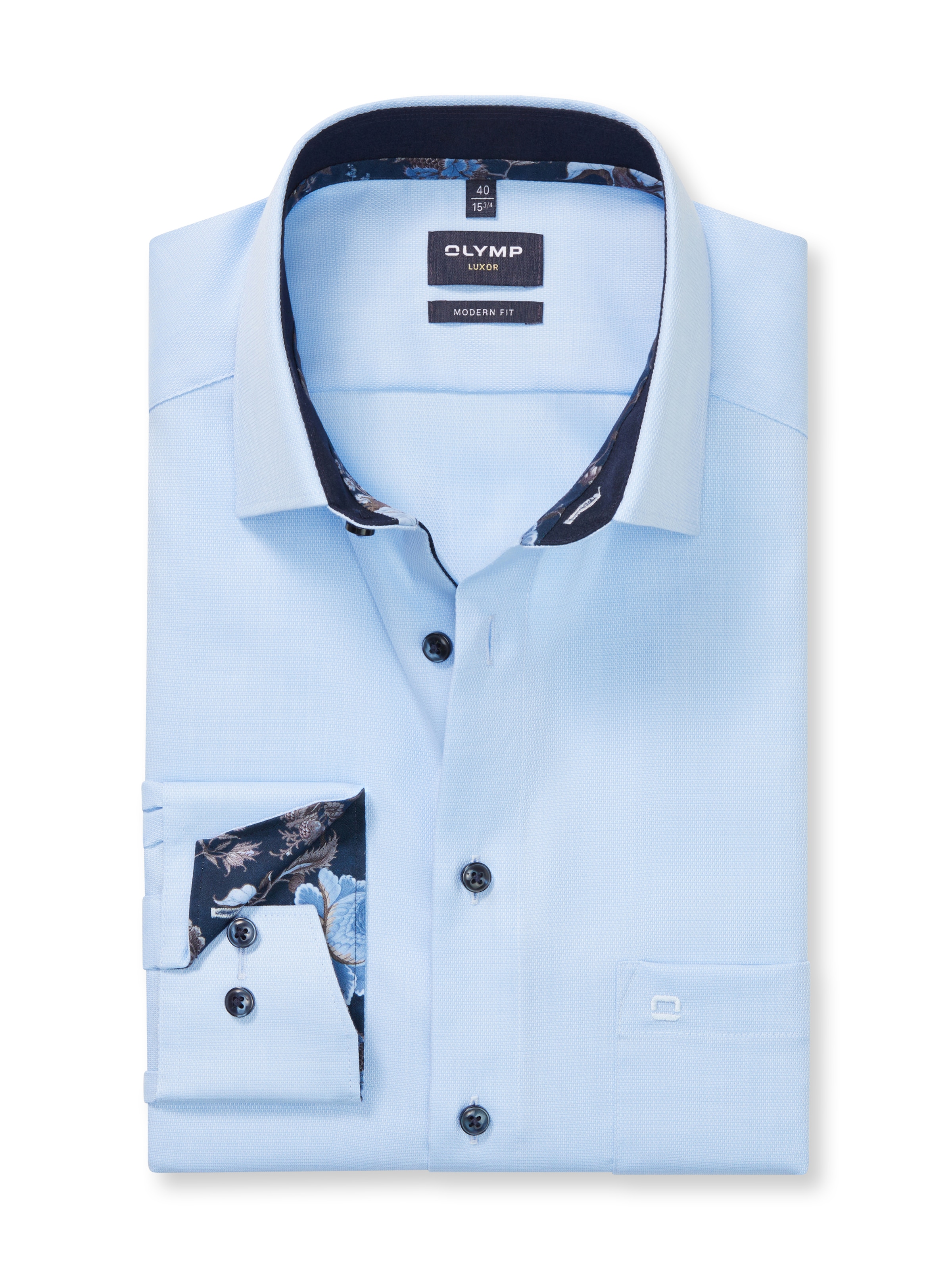 OLYMP Langarmhemd »Luxor modern fit« modern fit, New Kentkragen, Business Hemd, extra langer Arm