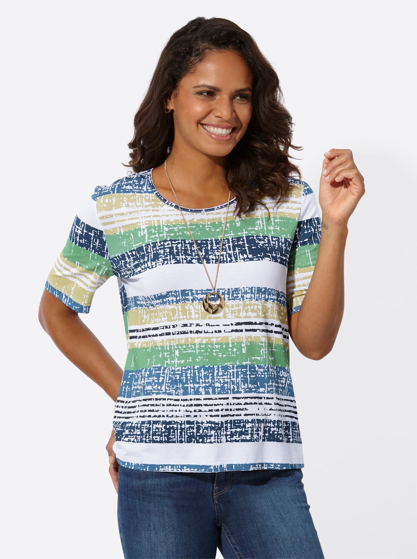 Casual Looks Kurzarmshirt »Rundhals-Shirt«, (1 tlg.)
