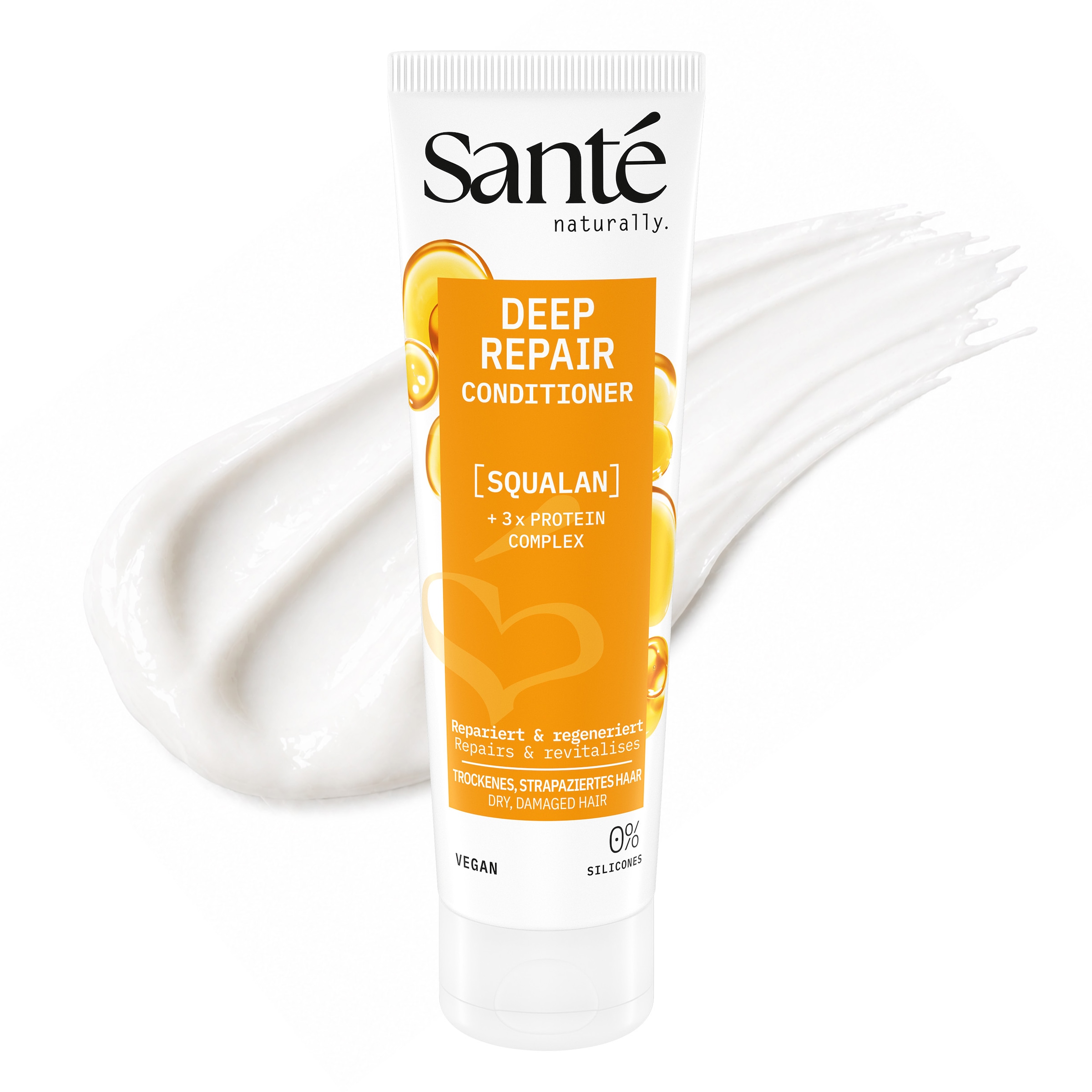 SANTE Haarspülung »Deep Repair Conditioner Squalan + 3-Fach Protein Komplex« Haarspülung, mit Kokosöl, Arganöl und Olivenöl, für strapaziertes Haar