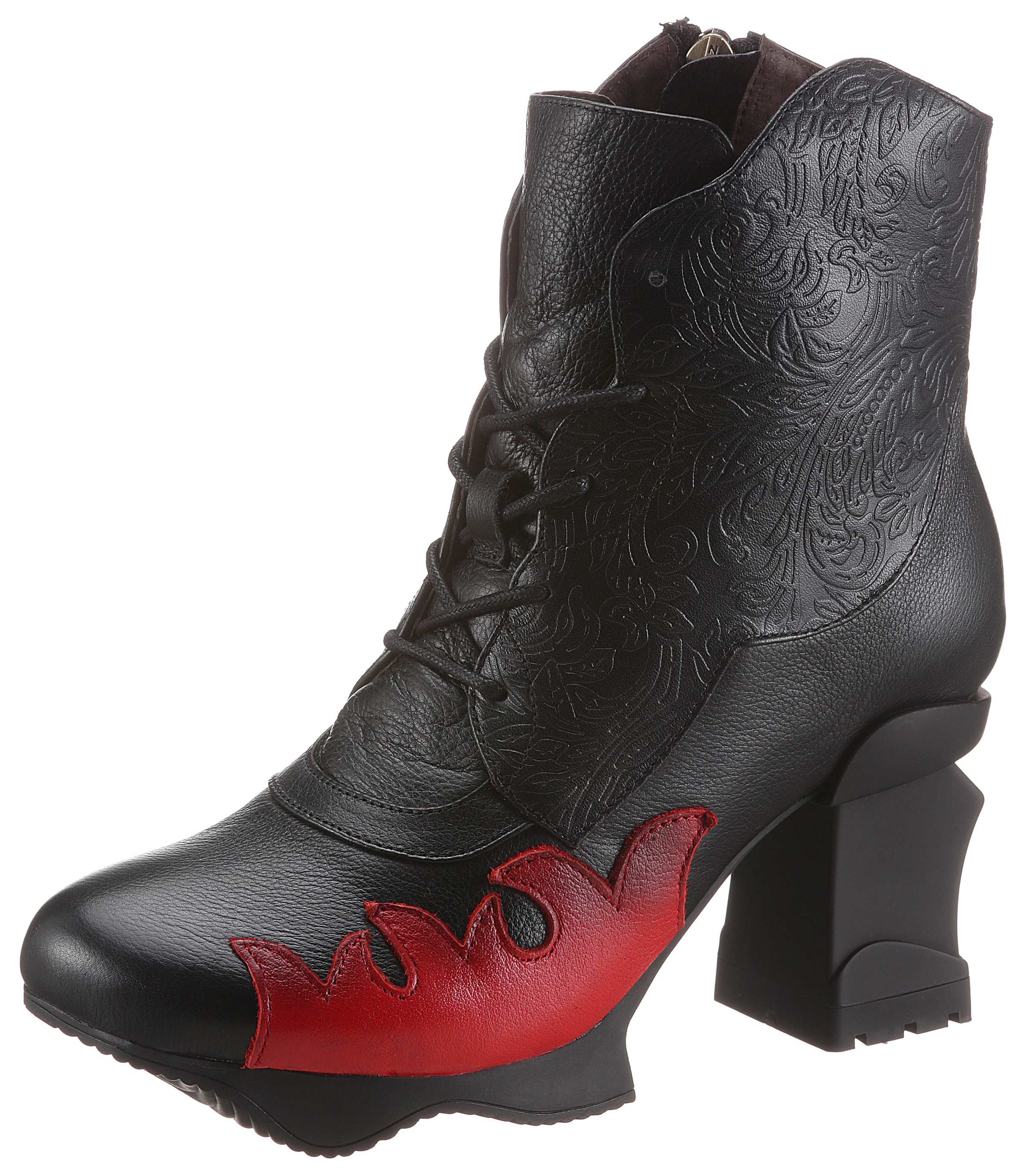 LAURA VITA Schnürstiefelette »Arcmanceo«, mit Flammenapplikation