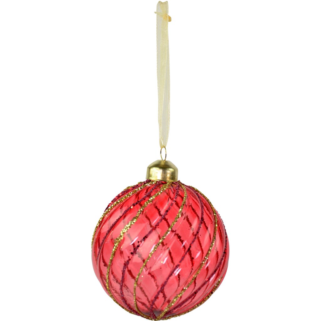 RIFFELMACHER & WEINBERGER Weihnachtsbaumkugel »Weihnachtsdeko rot, Christbaumschmuck, Christbaumkugeln Glas«, (Set, 3 St.)