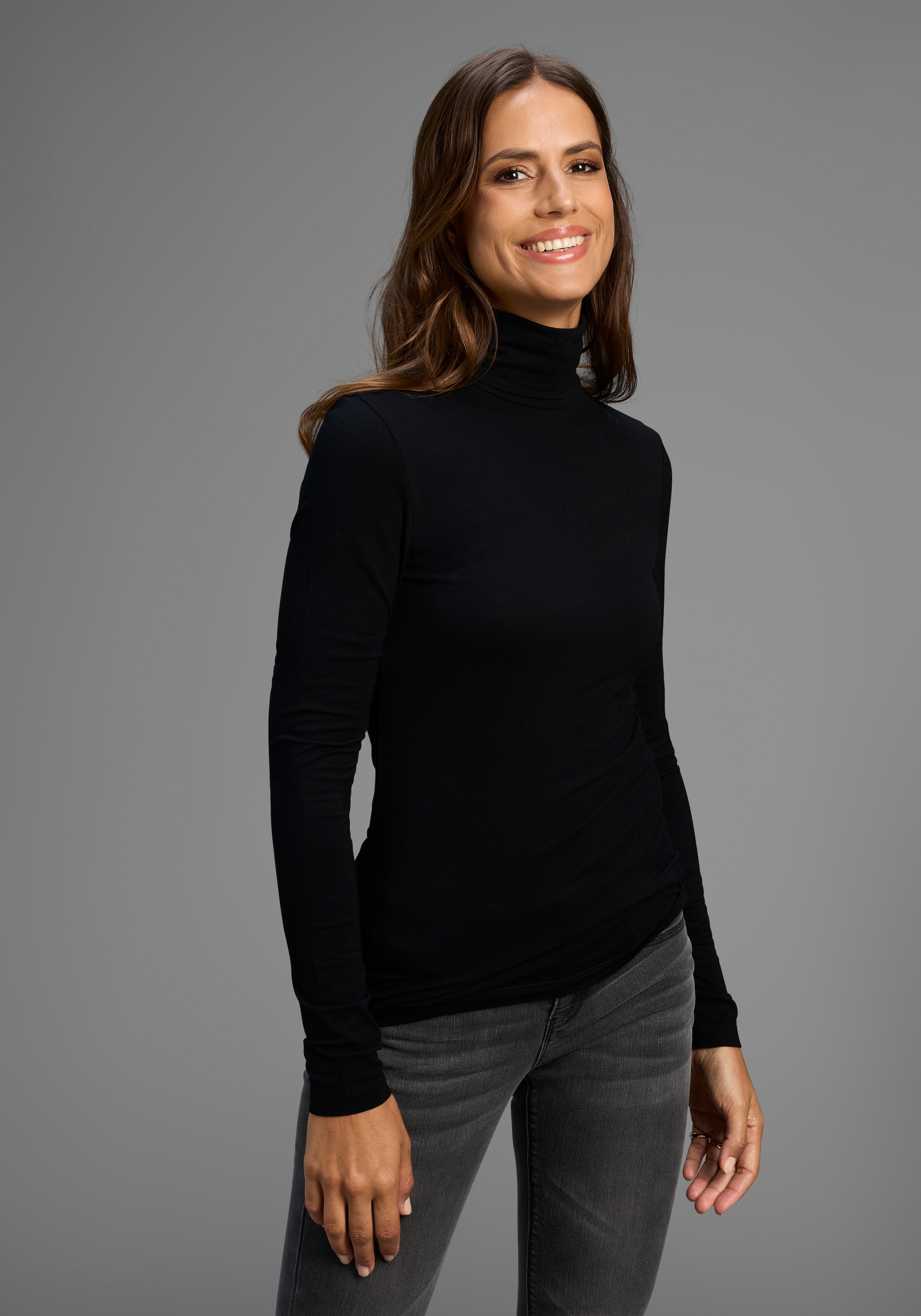 Laura Scott Longsleeve Packung, 3 Stk. tlg. das perfekte Basic mit Rollkragen - NEUE KOLLEKTION