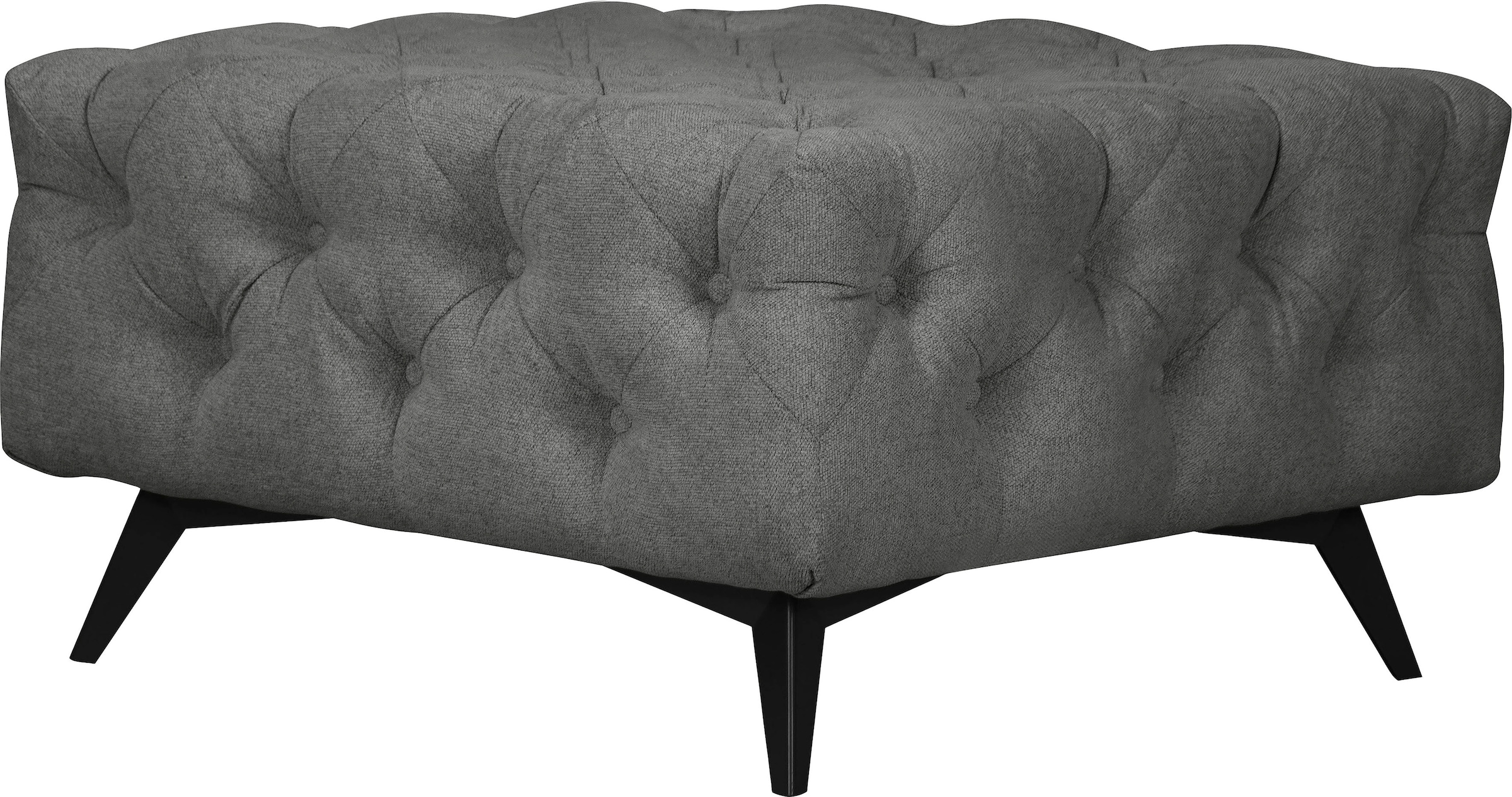 Leonique Polsterhocker »Amaury«, Chesterfield-Optik, Breite 80cm, Fußfarbe wählbar