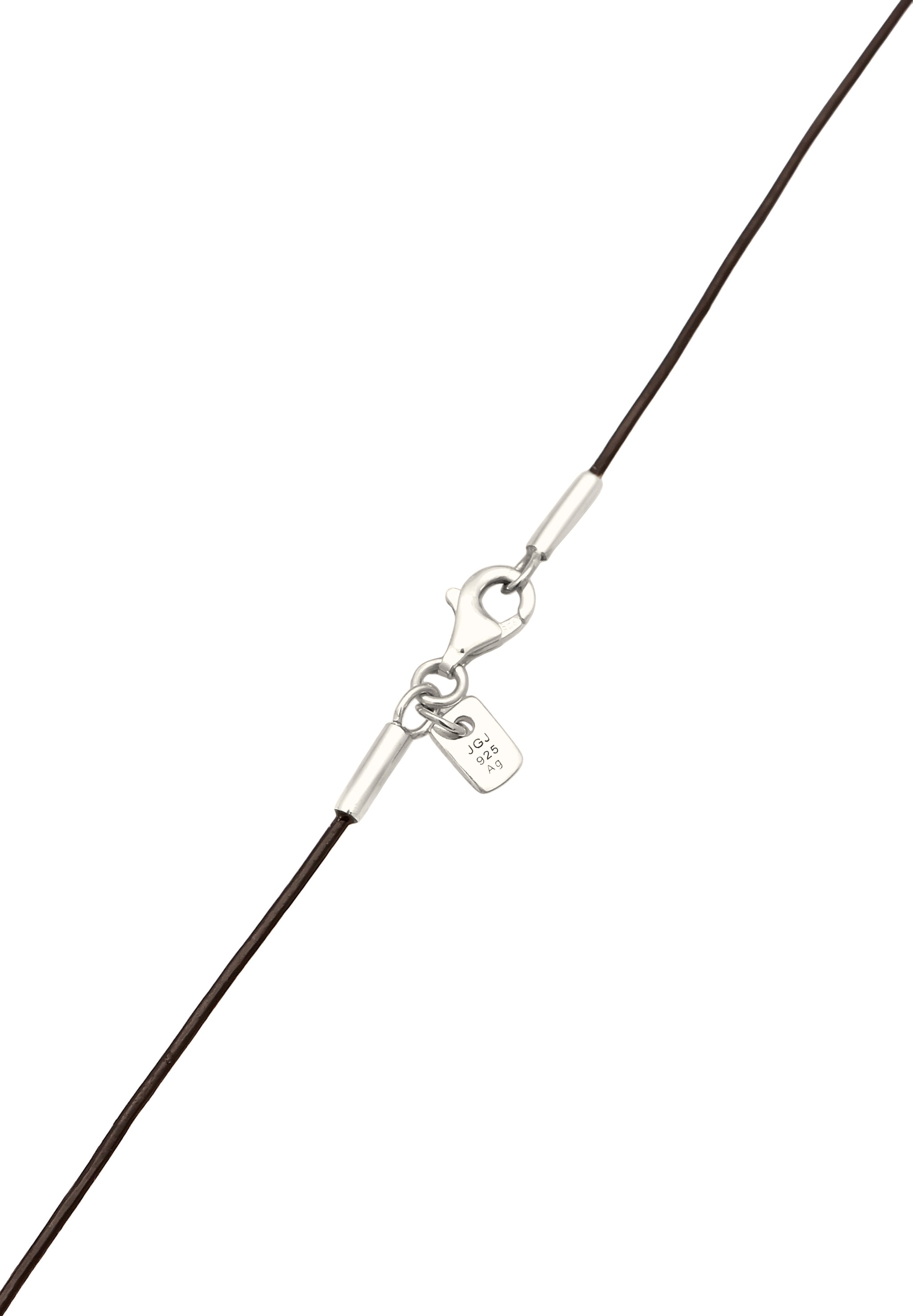 Kuzzoi Silberkette »Halskette Lederkette Schwarz synthetische Howlith Schildkröte 925 Sterling Silber«