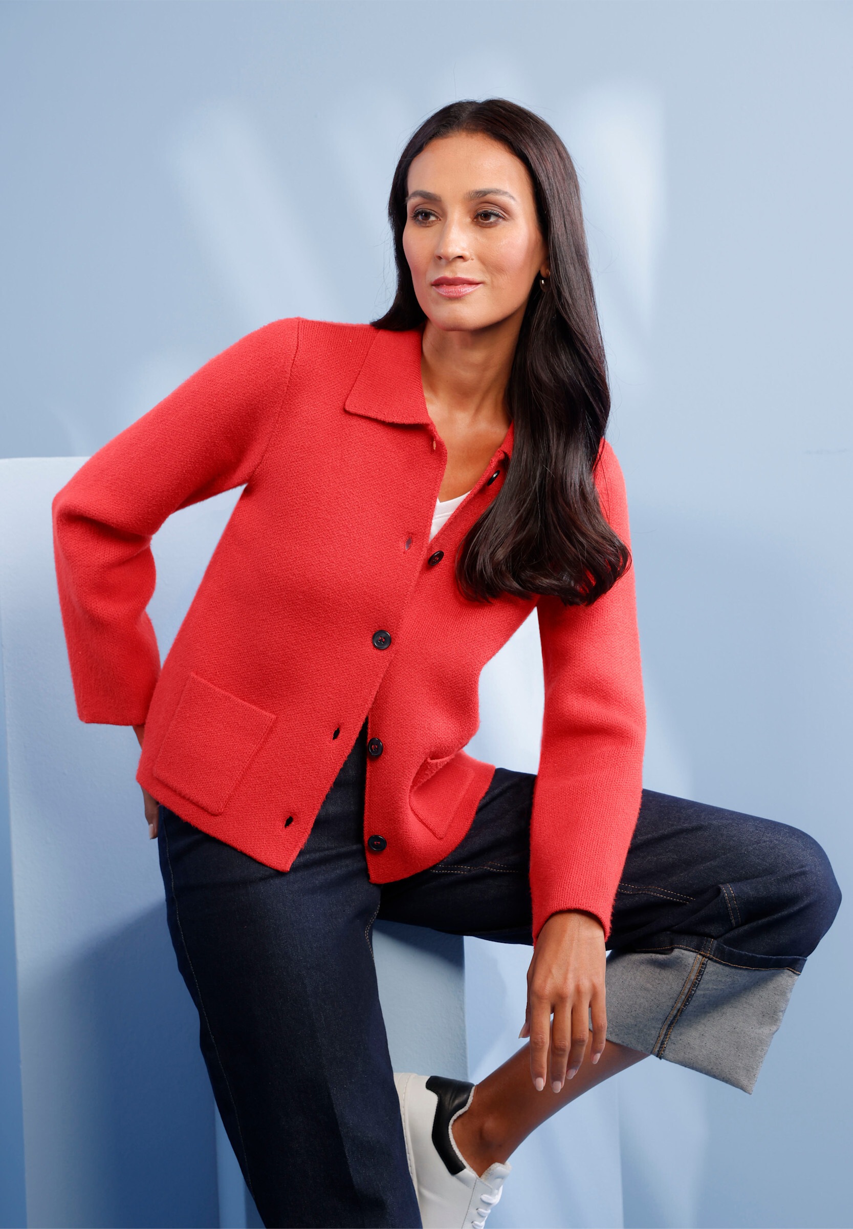 heine Strickjacke »Strickjacke Cardigan mit aufgesetzten Taschen«