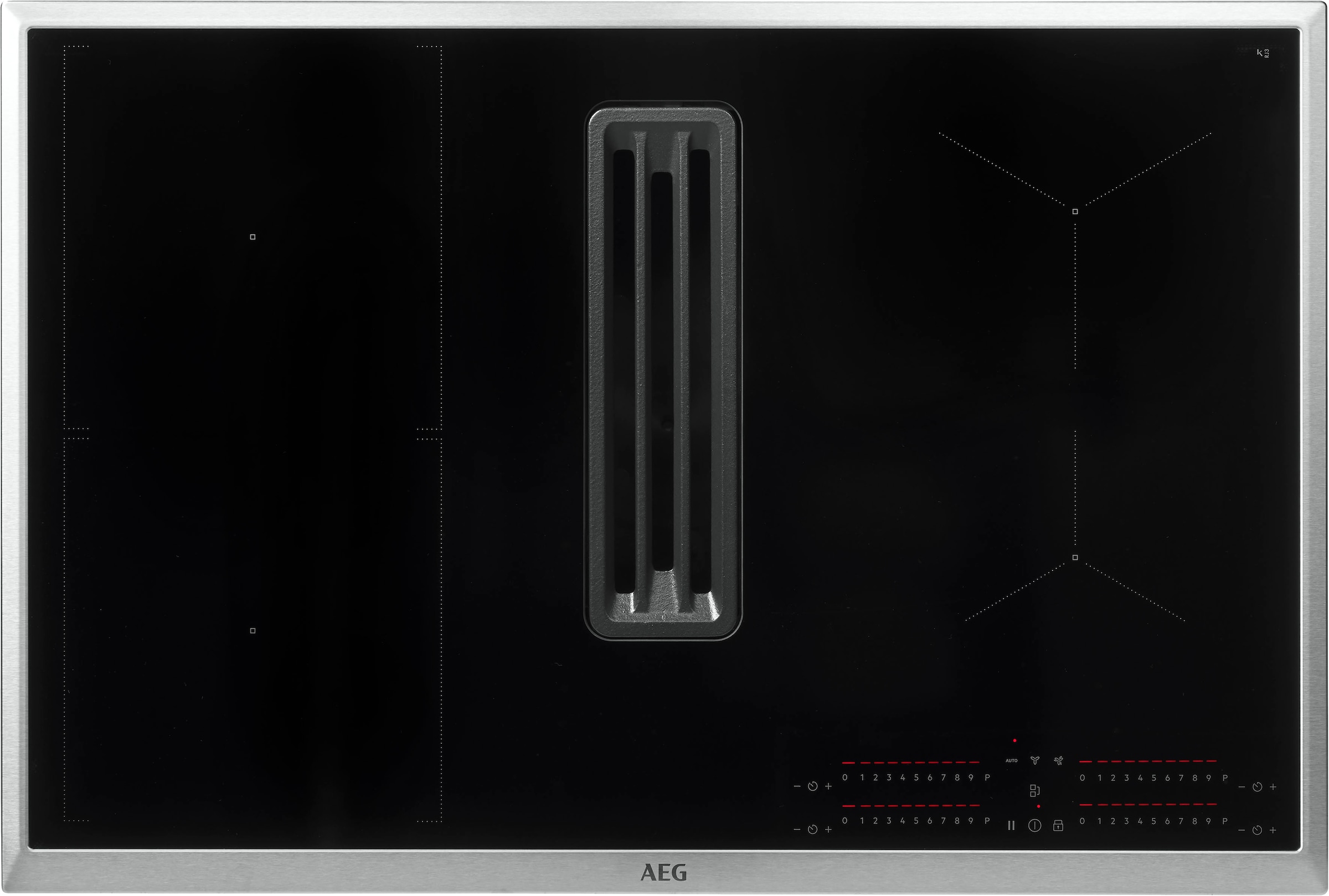 Aeg Kochfeld mit Dunstabzug »COLI84COXB« Mit integr. Dunstabzug, Booster, Bridge, Timer, Umluft, Made in Germany in schwarz
