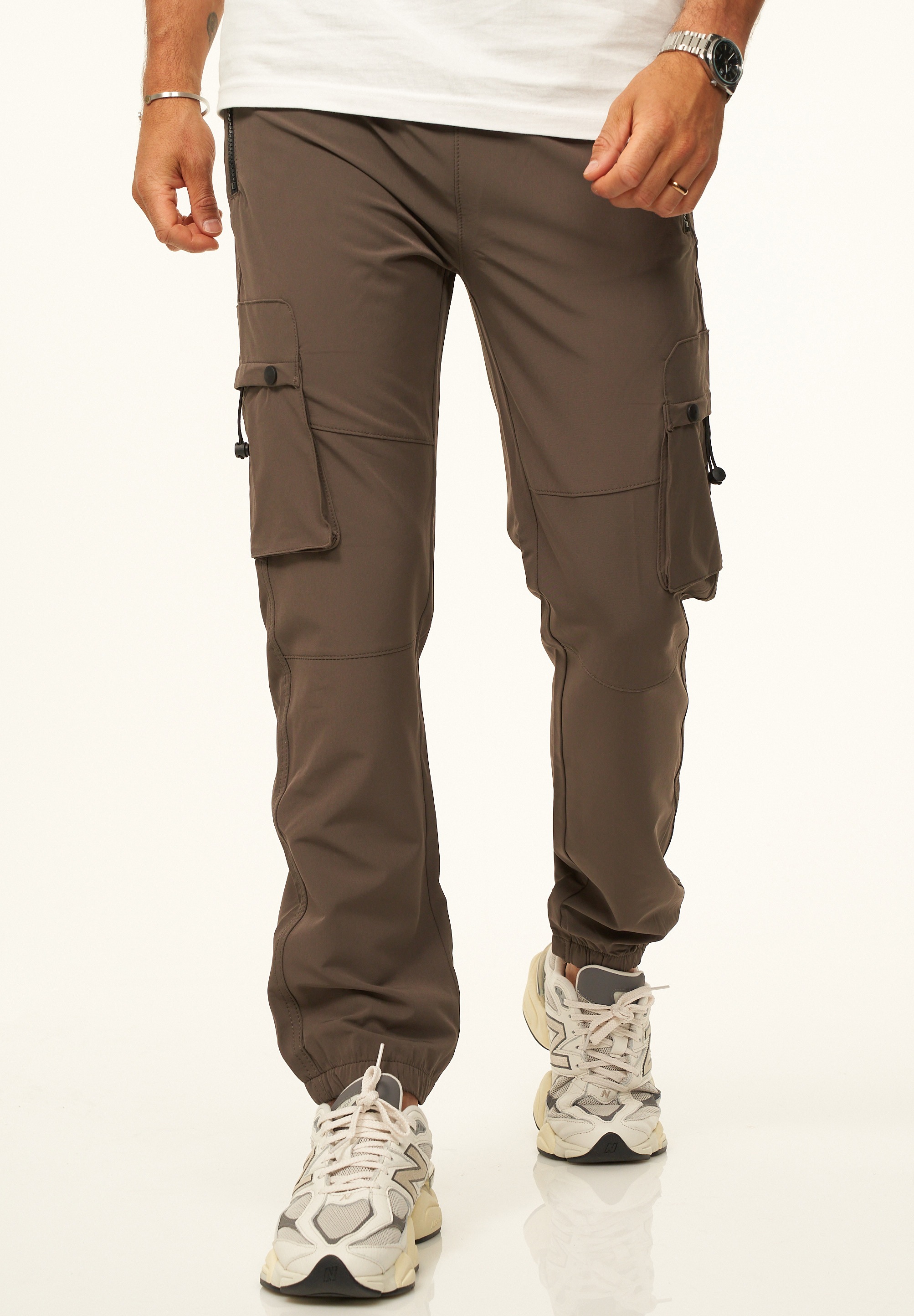 SOULSTAR Cargohose »als Tech-Pants mit Cargo Taschen - Freizeithose«  Herren Jogger-Hose Jeans mit Gummibund & Tunnelzug Outdoorhose