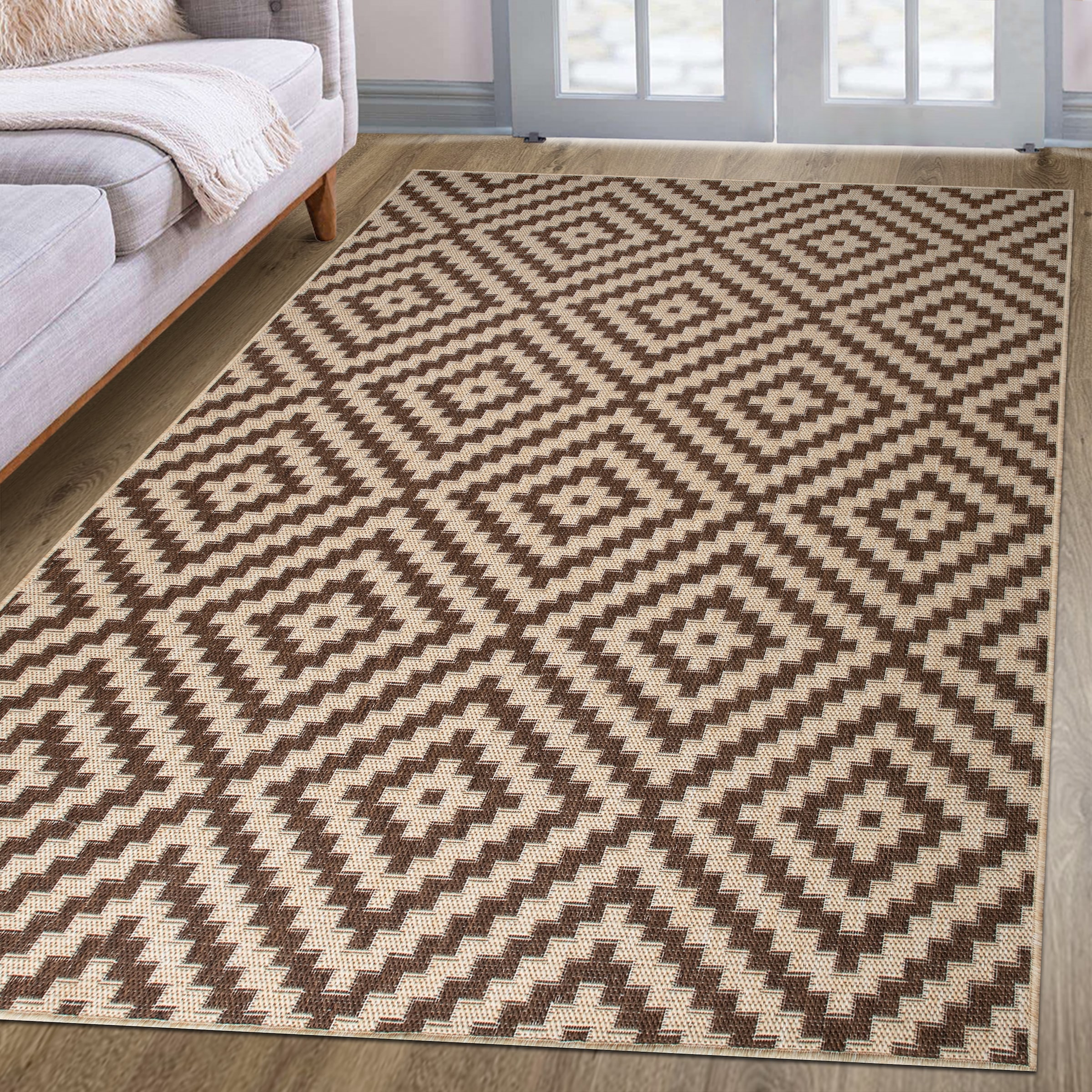 OTTO home Teppich »Cordoba auch als Läufer erhältlich« rechteckig 3 mm Höhe In- und Outdoor geeignet, Sisal-Optik, Wetterfest & UV-beständig, Boho