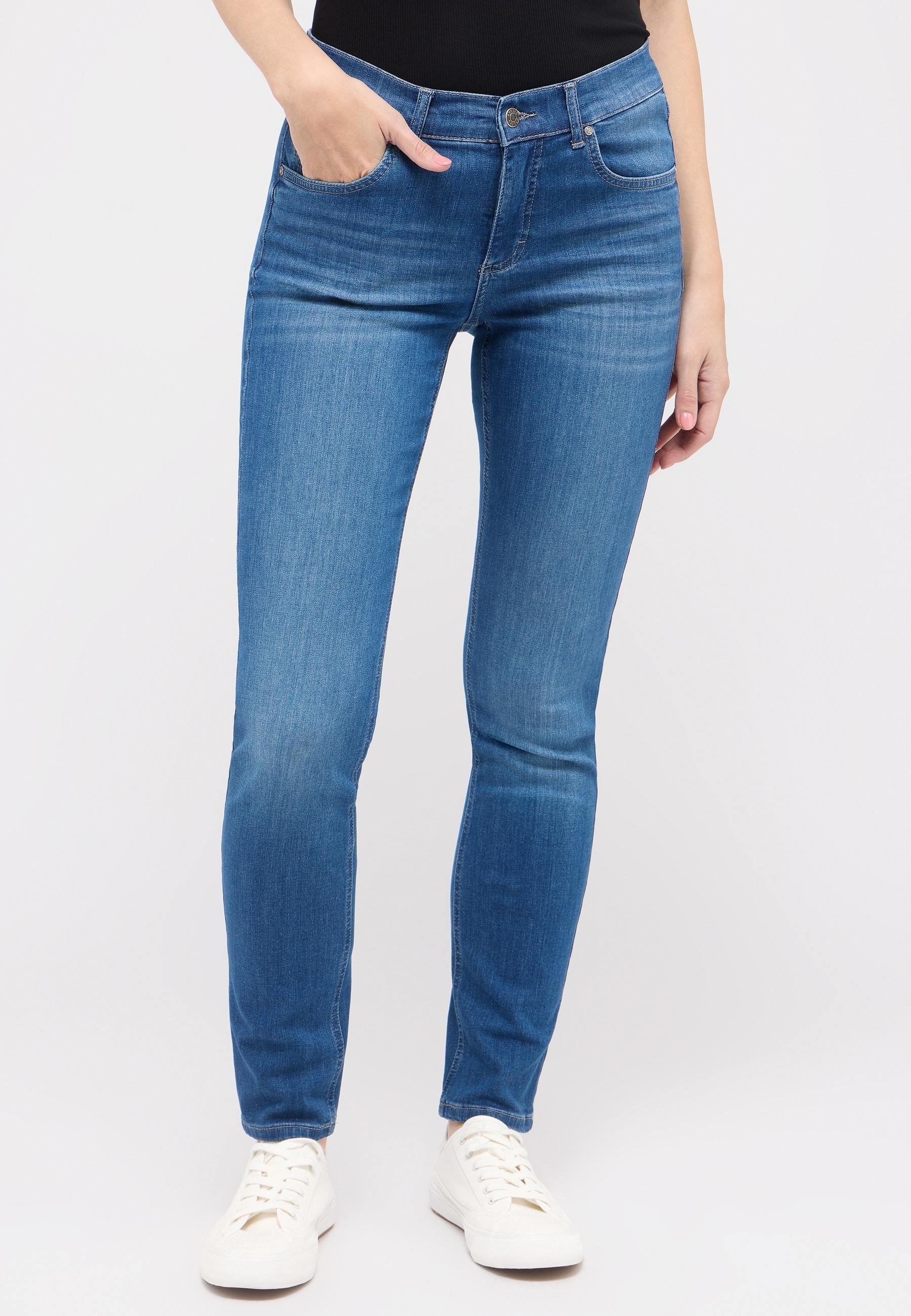 ANGELS Straight-Jeans »CICI« Straight-Schnitt, Slim fit Passform, aus Baumwollmischung