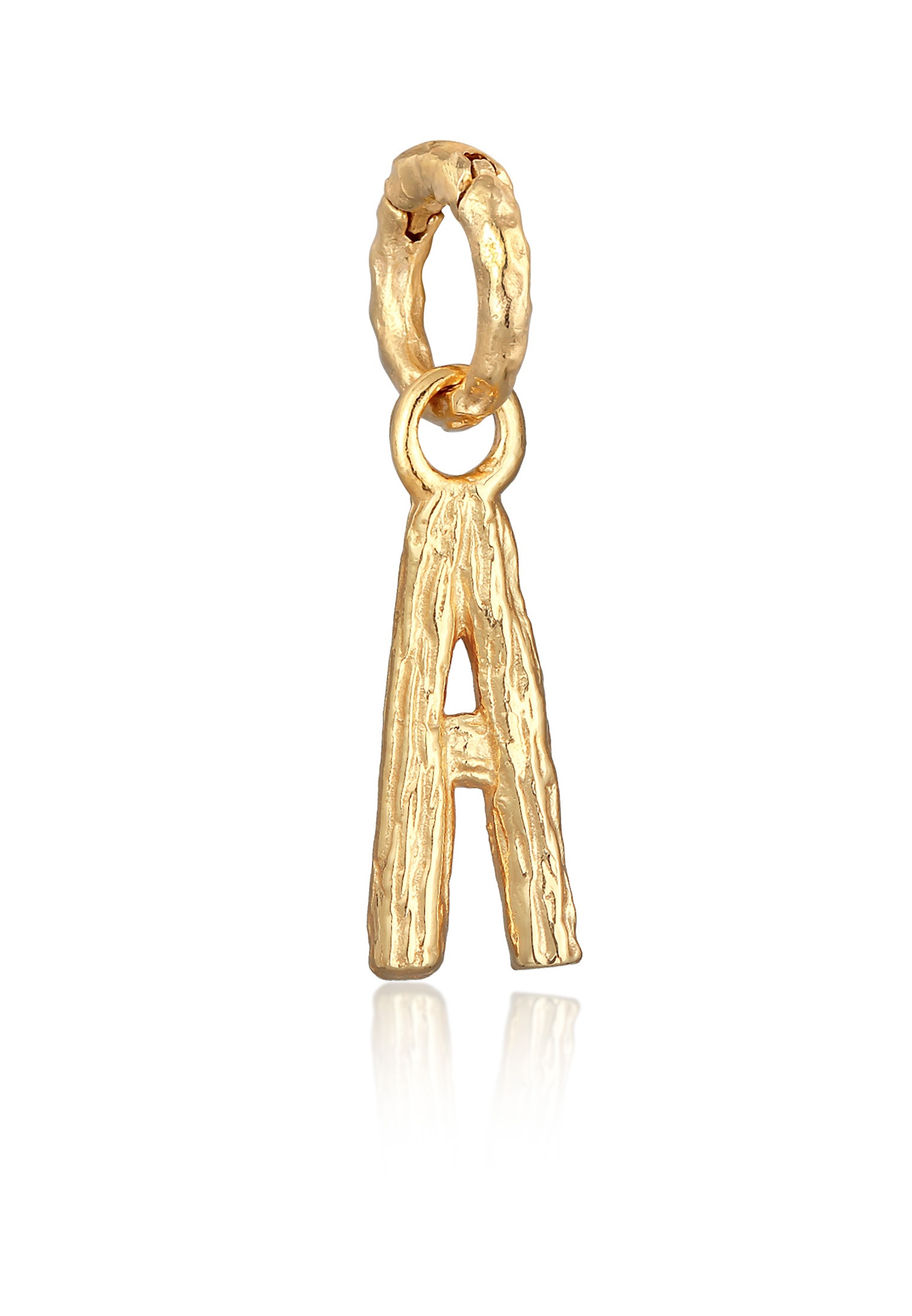 Elli Amulett »Anhänger Buchstabe A Organic Look 925 Silber vergoldet«