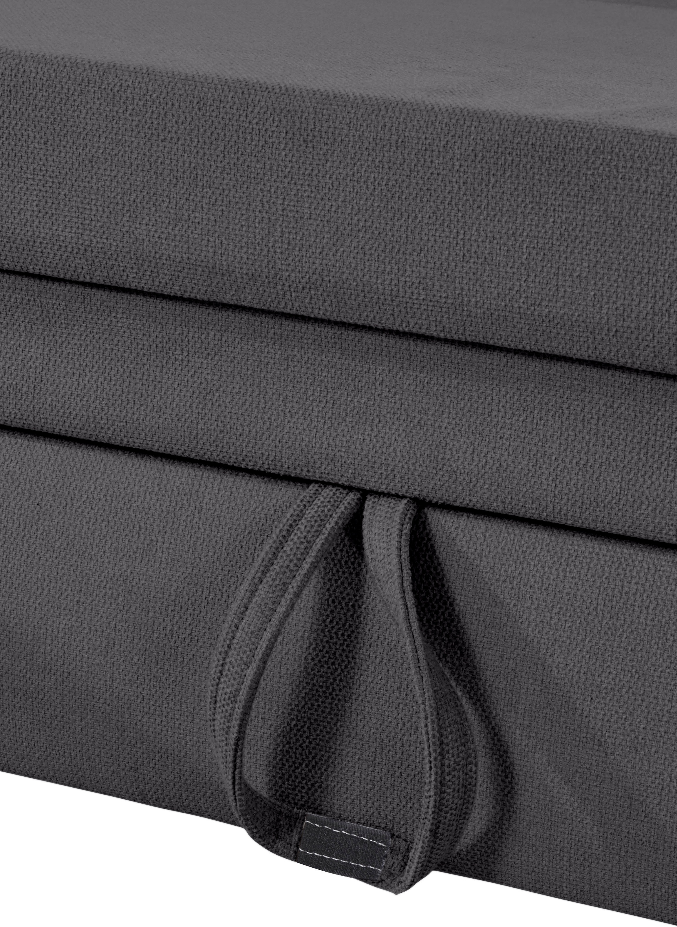 Places of Style Ecksofa »Lolland L-Form«, Wahlweise mit Bettfunktion und Stauraum, auch mit abwischbarem Bezug