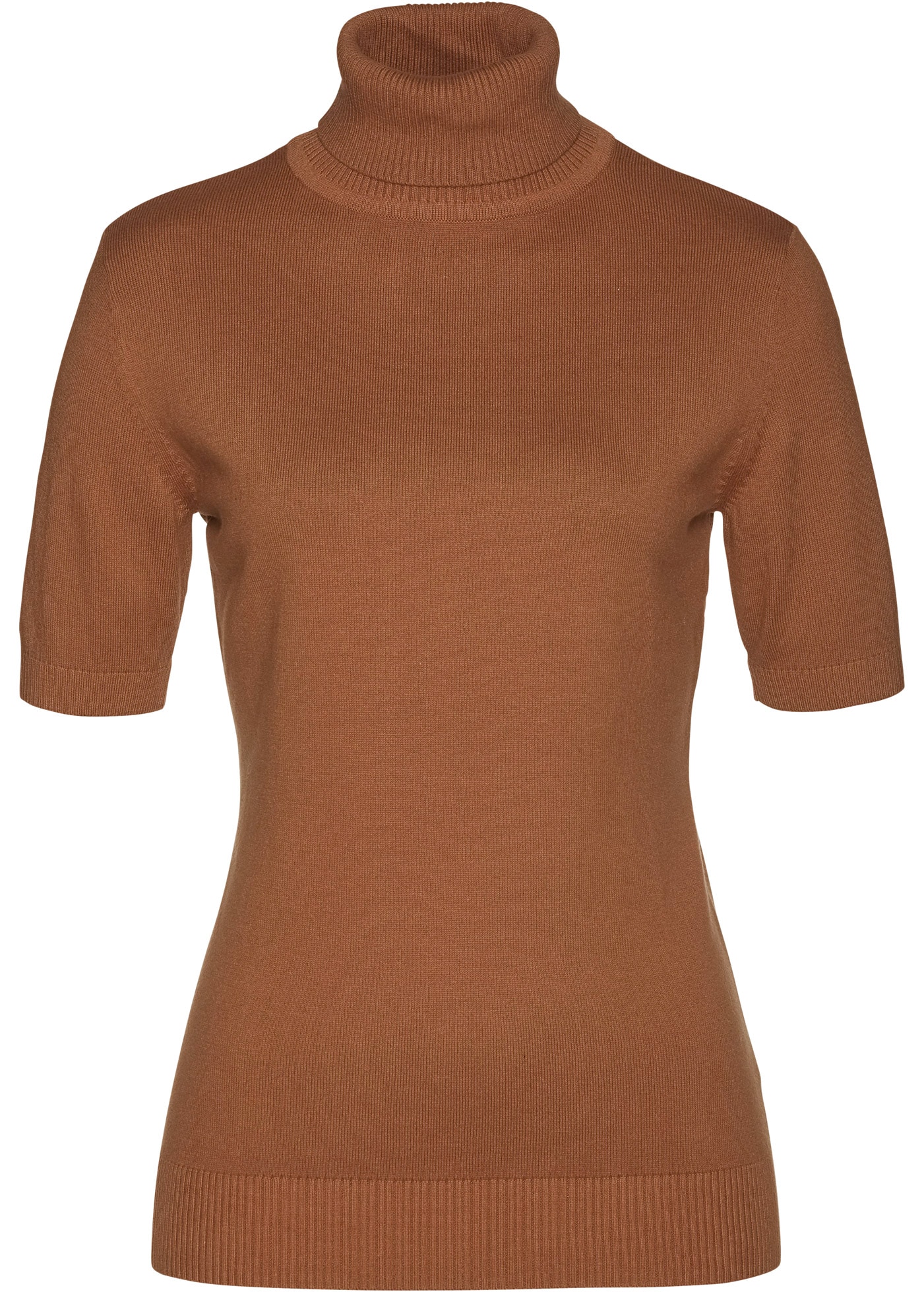 bonprix Rollkragenpullover »Rollkragenpullover, Kurzarm« aus Baumwolle und Polyamid, mit Rollkragen, Kurzarm-Design