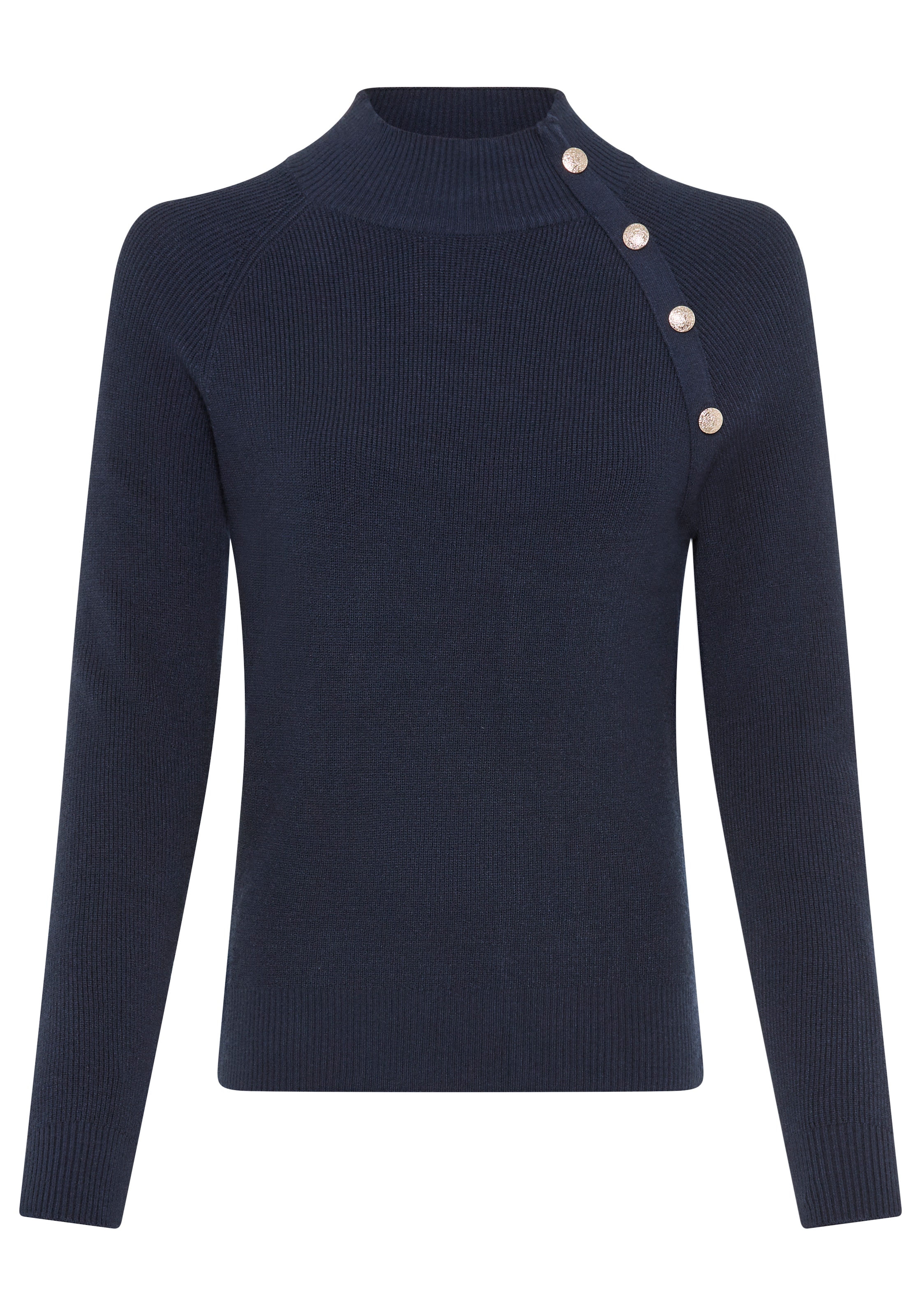 Laura Scott Strickpullover kuscheliger Winterstrick mit Knopfdetail und Stehkragen