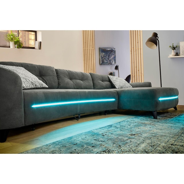Jockenhöfer Gruppe Ecksofa »Lightning«, Polsterecke mit Bettfunktion und  Bettkasten, RGB-LED-Beleuchtung online kaufen