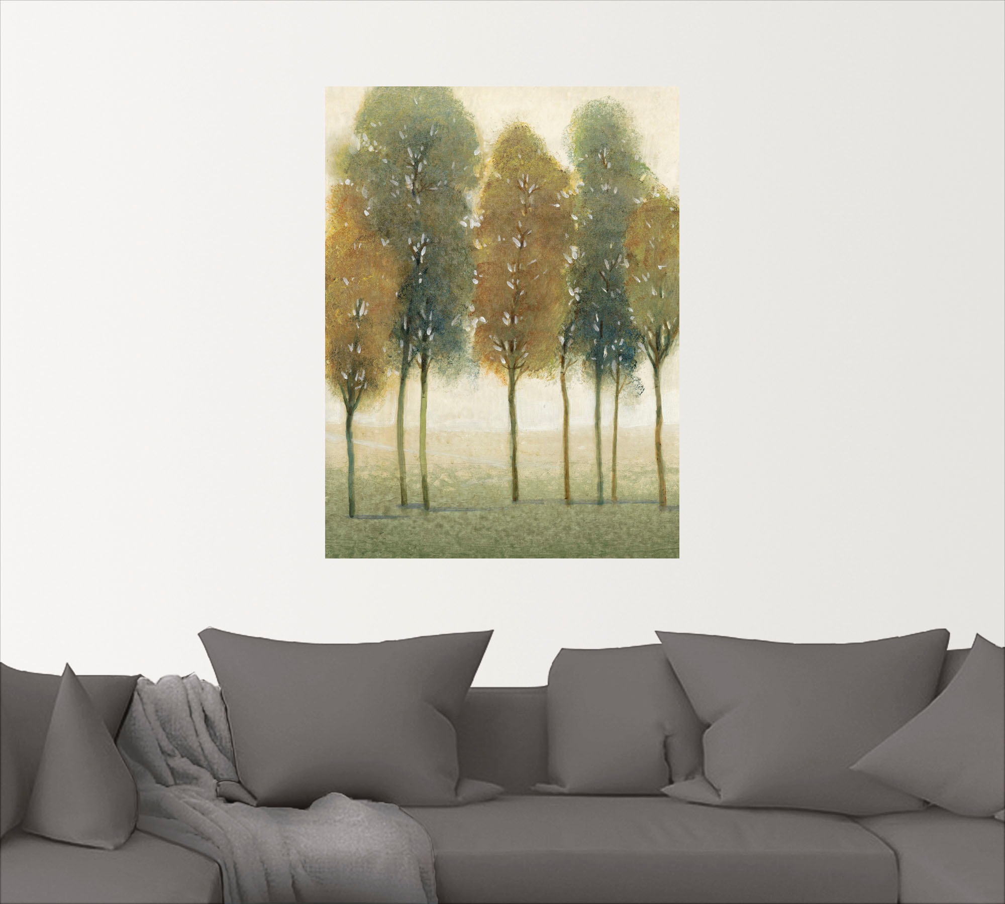 Artland Wandbild »Hinter den Bäumen II«, Bäume, (1 St.), in vielen Größen & Produktarten - Alubild / Outdoorbild für den Außenbereich, Leinwandbild, Poster, Wandaufkleber / Wandtattoo auch für Badezimmer geeignet