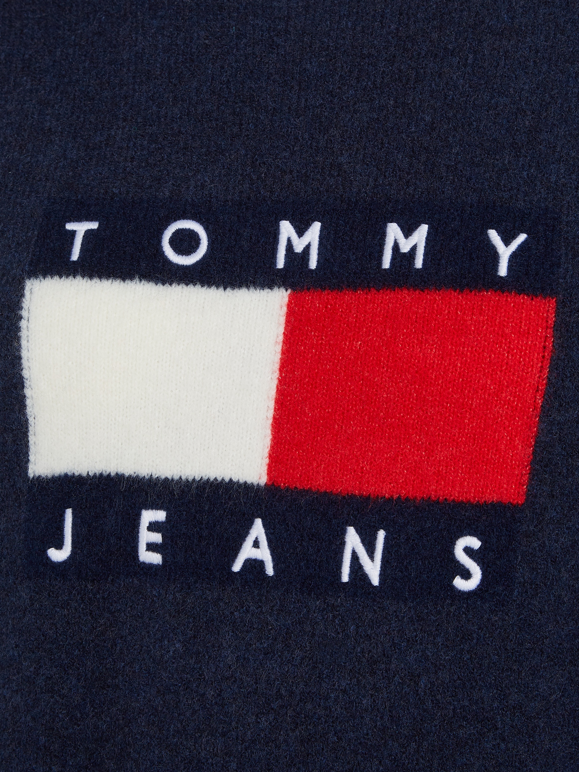 Tommy Jeans Curve Strickpullover »TJW MELANGE FLAG SWEATER EXT«, in Großen Größen, mit Wollanteil & Elasthan