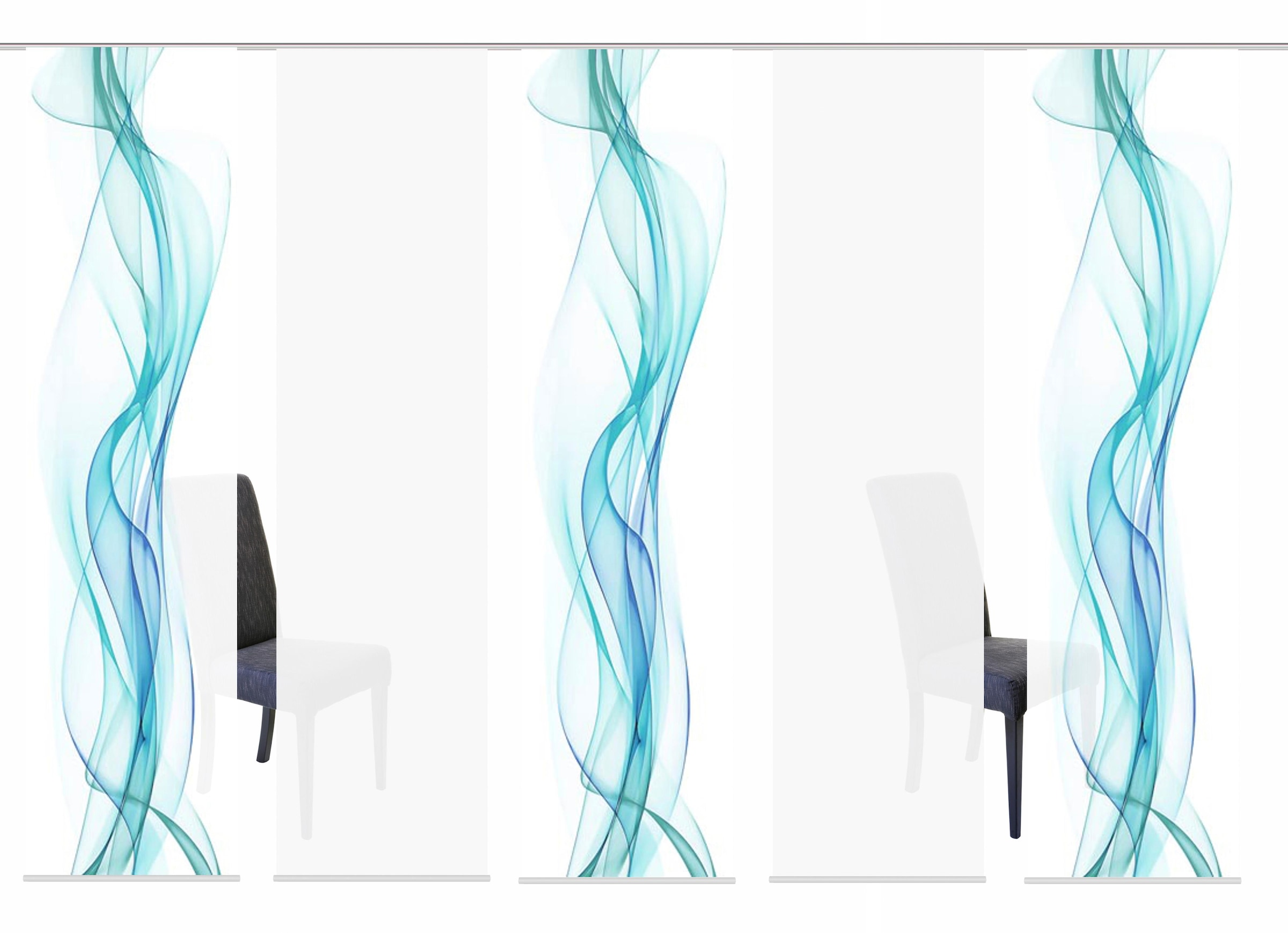 HOME WOHNIDEEN Schiebegardine »5ER SET HAZE« Paneelwagen 5 Stk. tlg. HxB: 245x60, Schiebevorhang 5er Set Digitaldruck