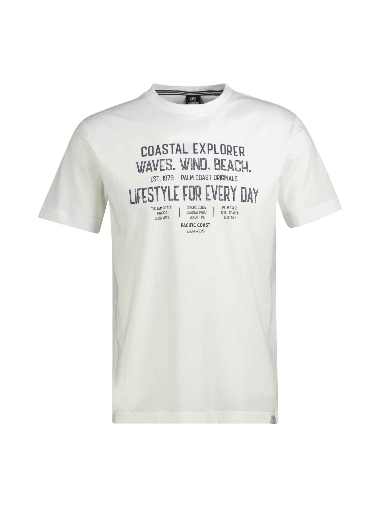 LERROS Rundhalsshirt »T-Shirt aus reiner Baumwolle mit Slogan-Print, große Größen«