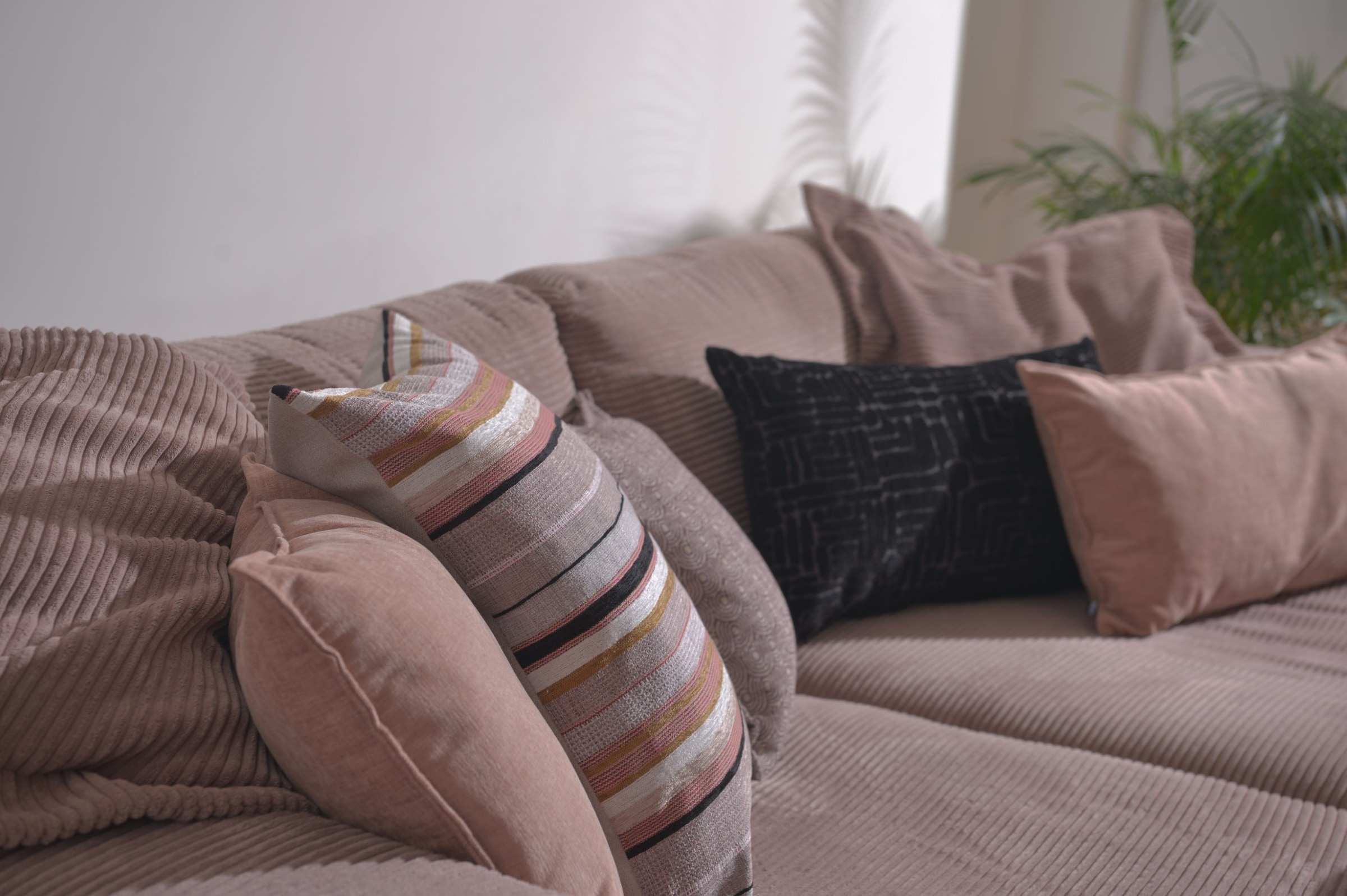 H.O.C.K. Dekokissen »Mary« Rückenkissen inkl. Füllung, 60x60cm, Dekokissen Streifen, pink