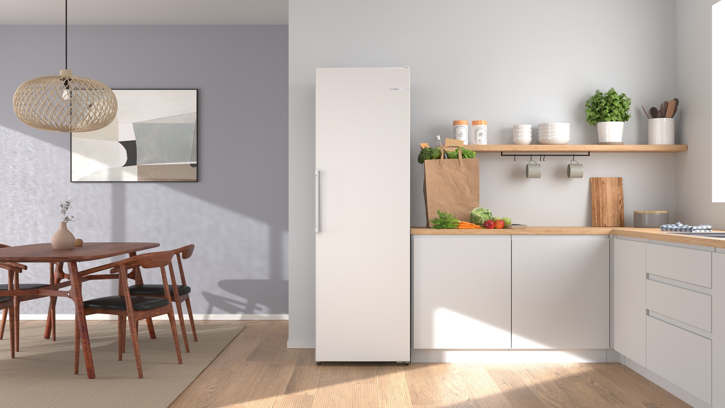 BOSCH Gefrierschrank NoFrost Serie 4 »GSN36VWCG« 186,2 cm hoch 59,5 cm breit Großzügiges XXL-Volumen & bequemes Total No Frost gegen Vereisung