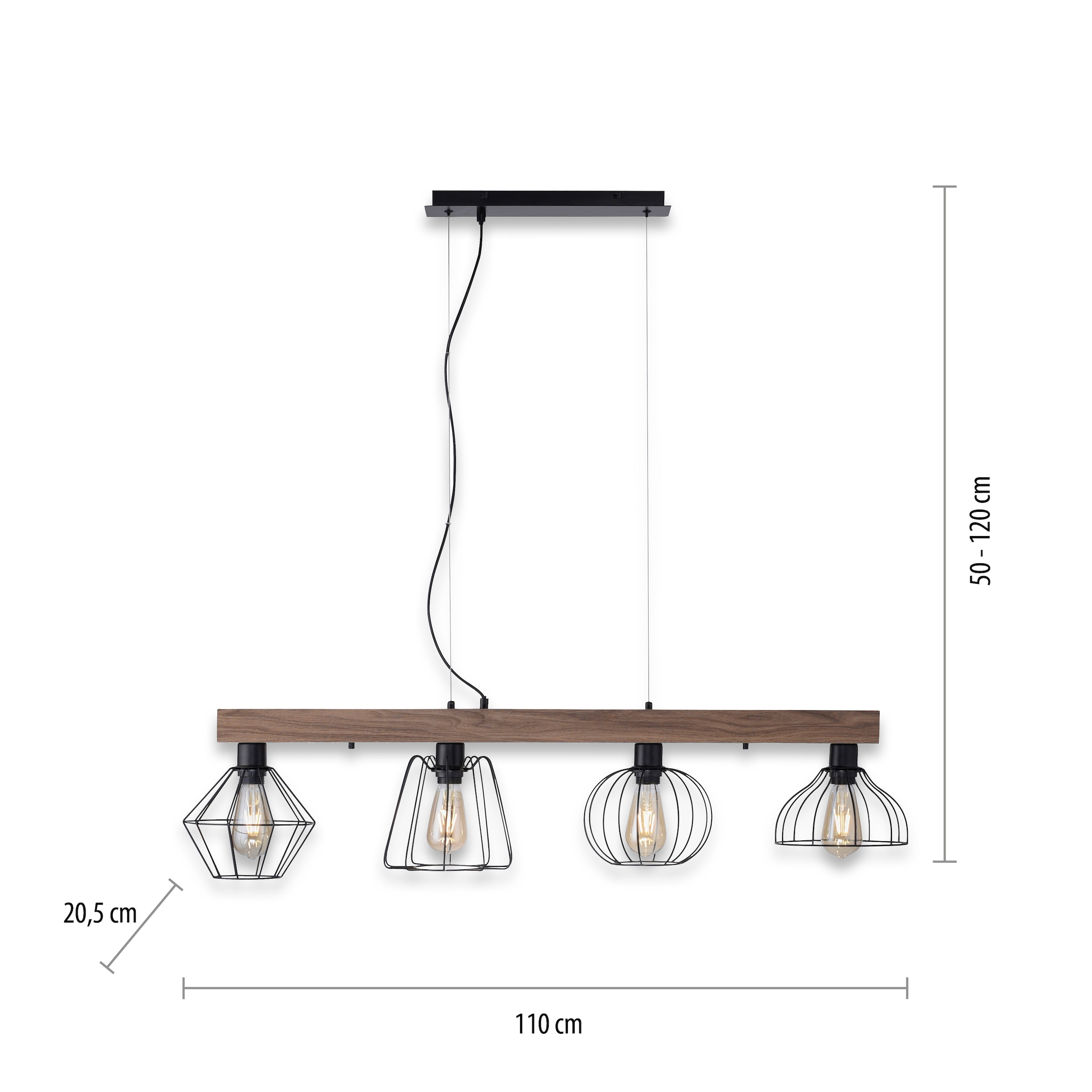 JUST LIGHT Pendelleuchte »KASKA« E27 1 Stk. ExklusiveE27