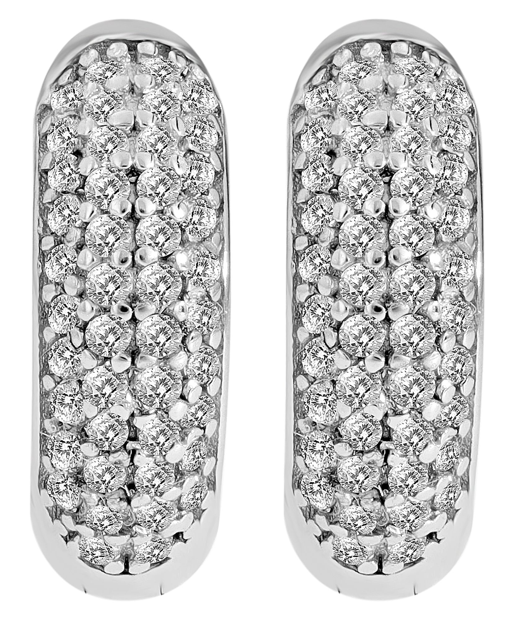 Adelia´s Paar Creolen »Damen Ohrringe ¿ Klappcreole aus 925 Silber mit Zirkonia«
