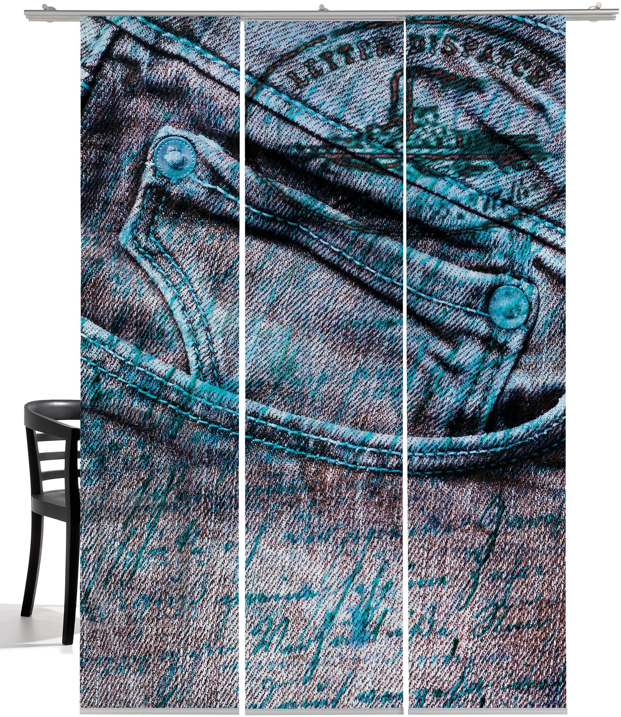 emotion textiles Schiebegardine »Jeans«, HxB: 260x60, mit Befestigungszubehör