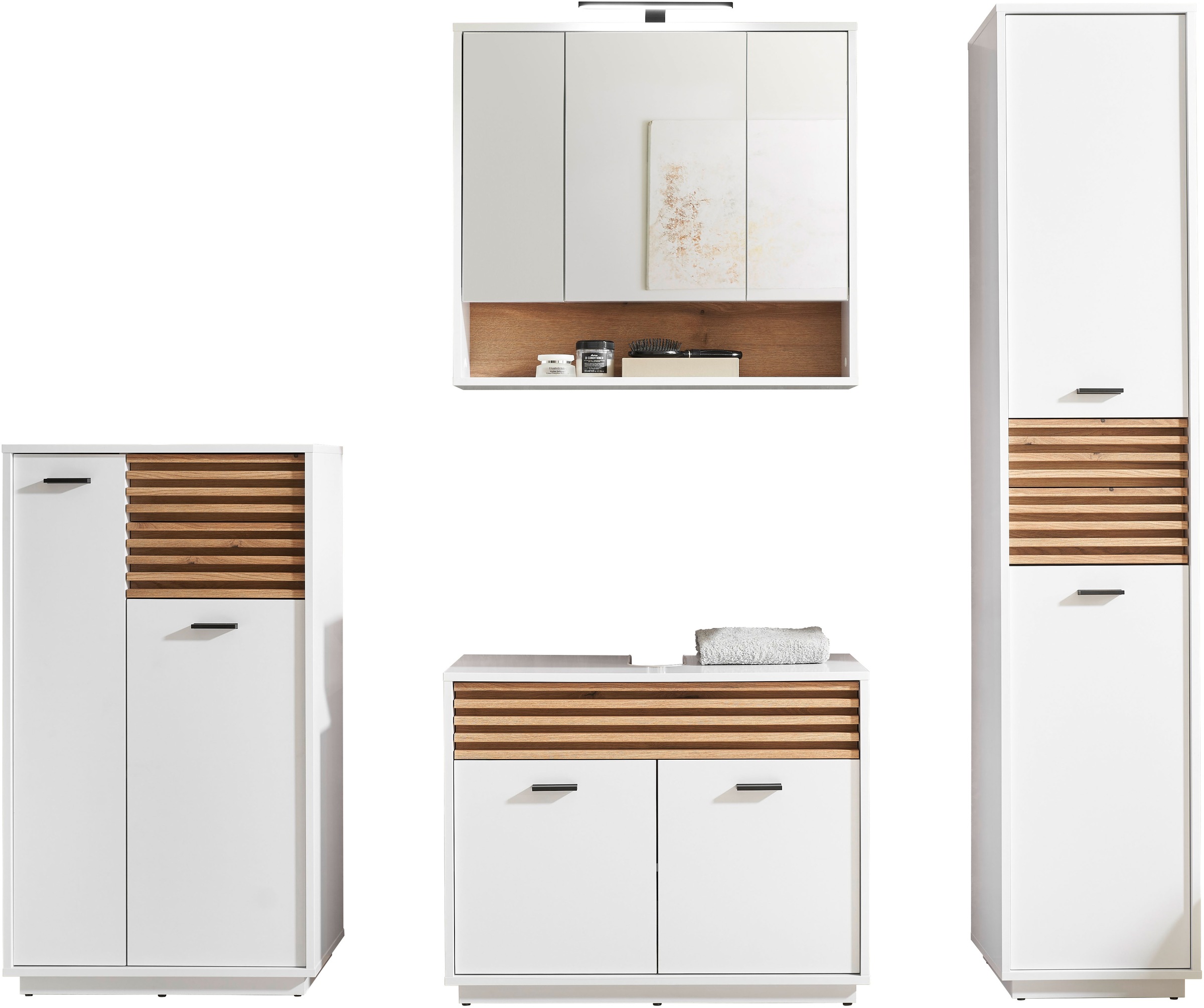BASIC by Balculina Waschbeckenunterschrank »Liguria B/H/T 80x64x40 cm« 1 Stk. tlg. Breite 80cm, Unterflurauszug, FSC-Mix 70%