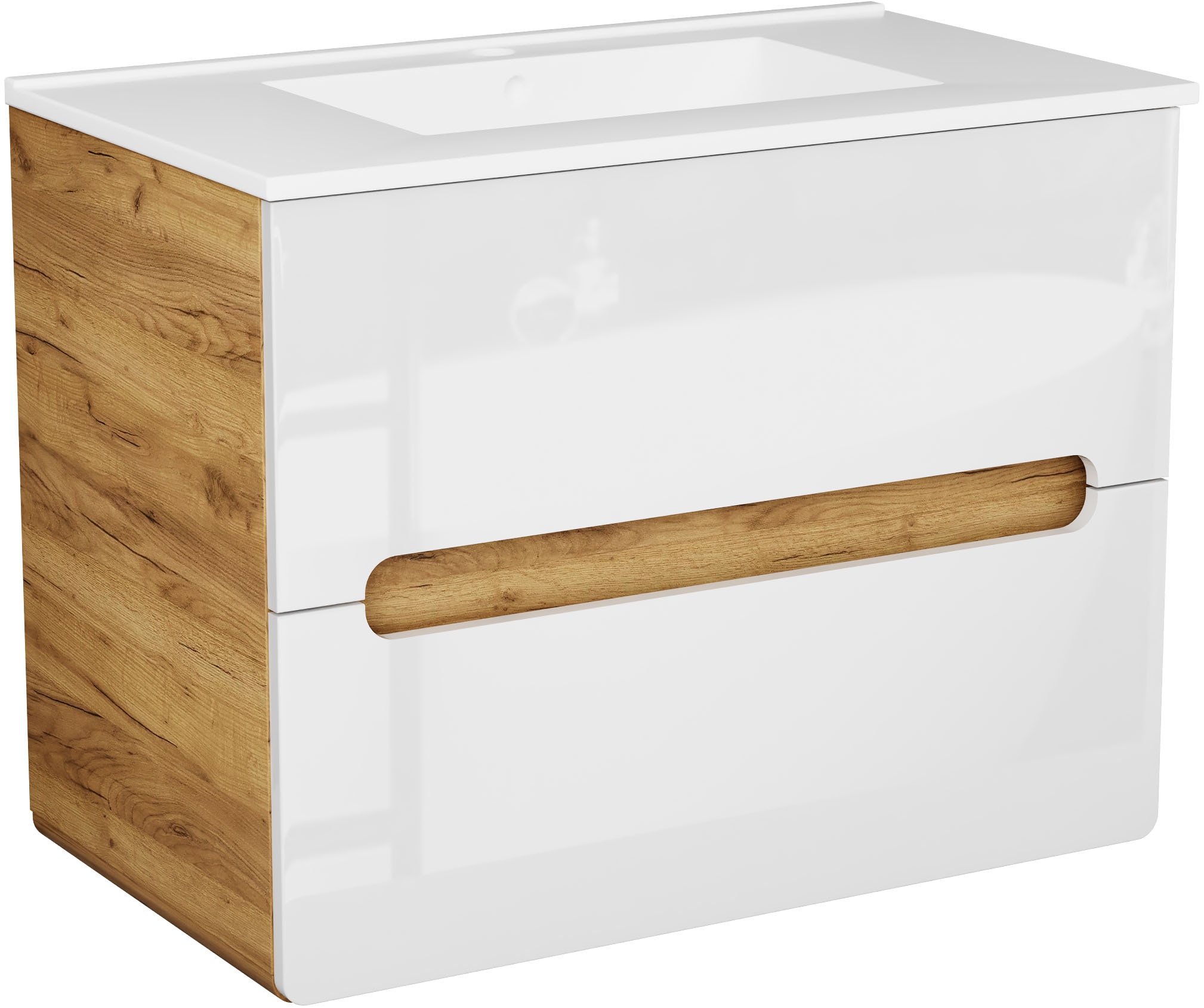 welltime Waschtisch »Lupo«, Badschrank mit Waschbecken,Soft Close,in verschiedenen Breiten (60,80)
